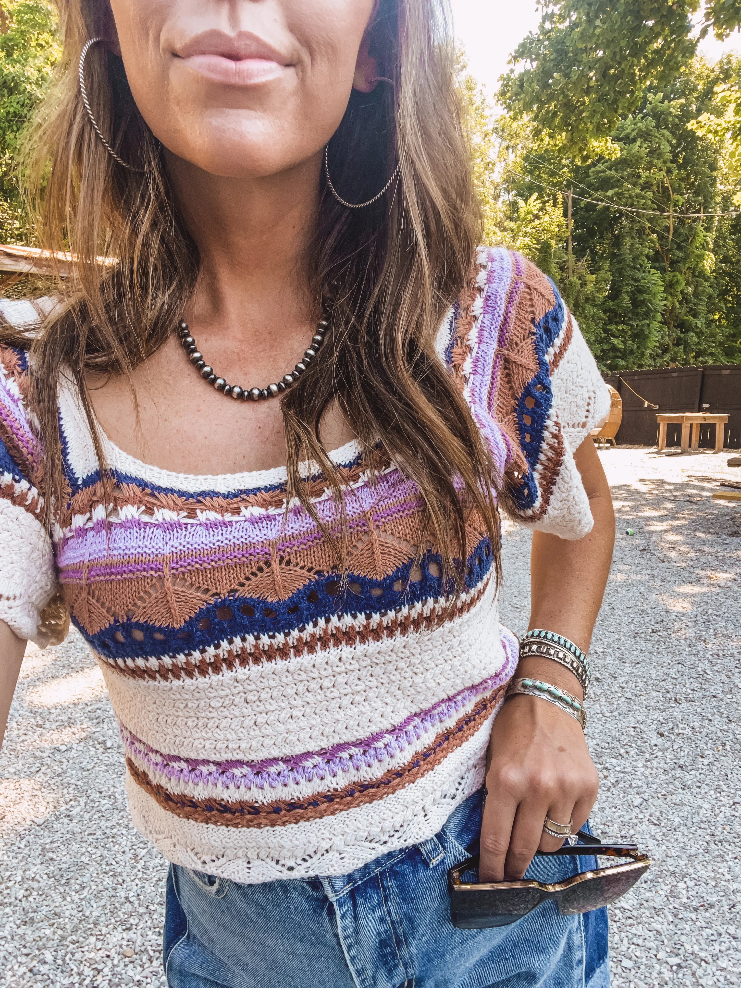 Oatmeal Crop Woven Flutter Top