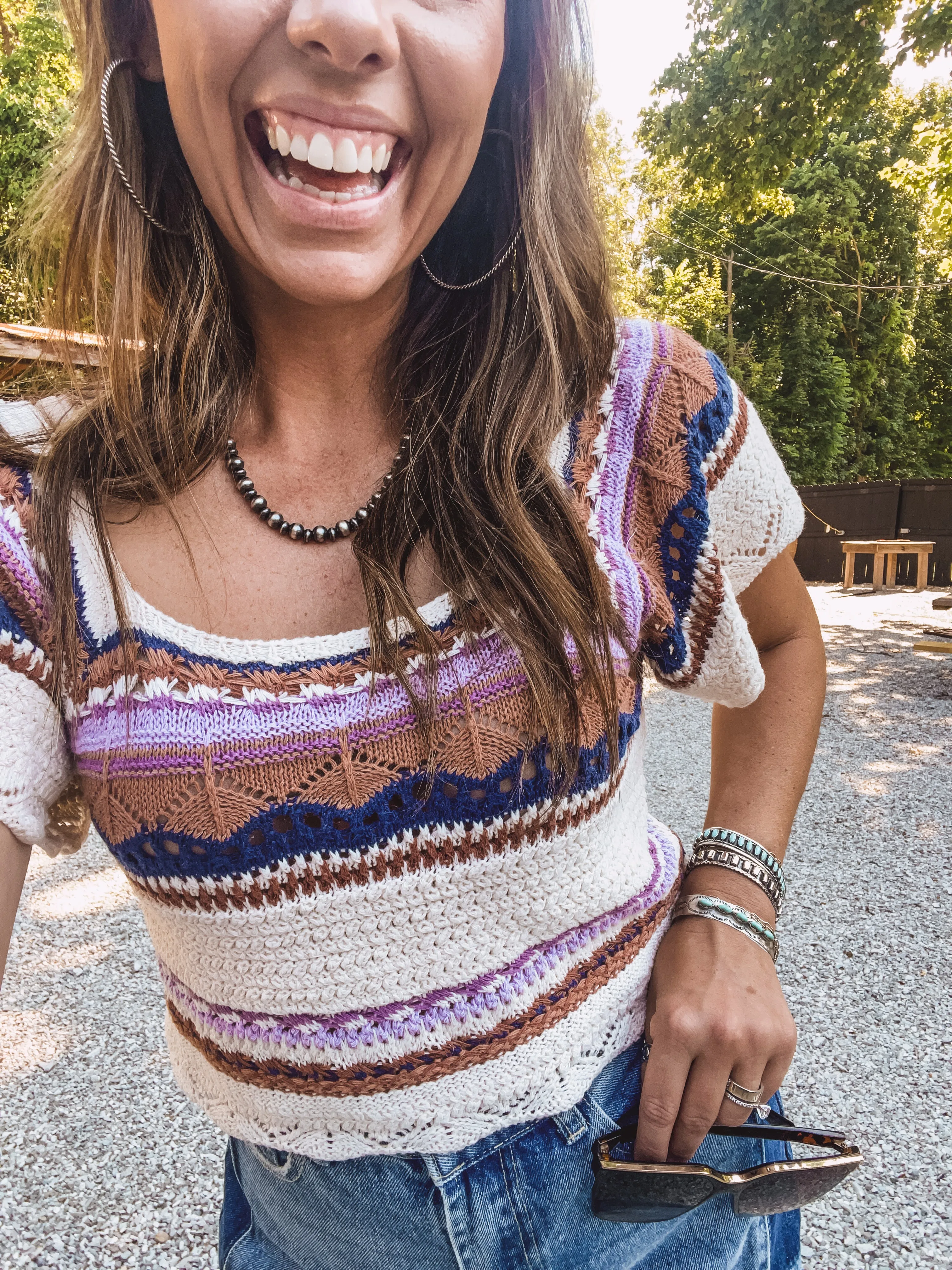 Oatmeal Crop Woven Flutter Top