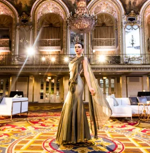 Olive Green Sculptural twist Lehenga