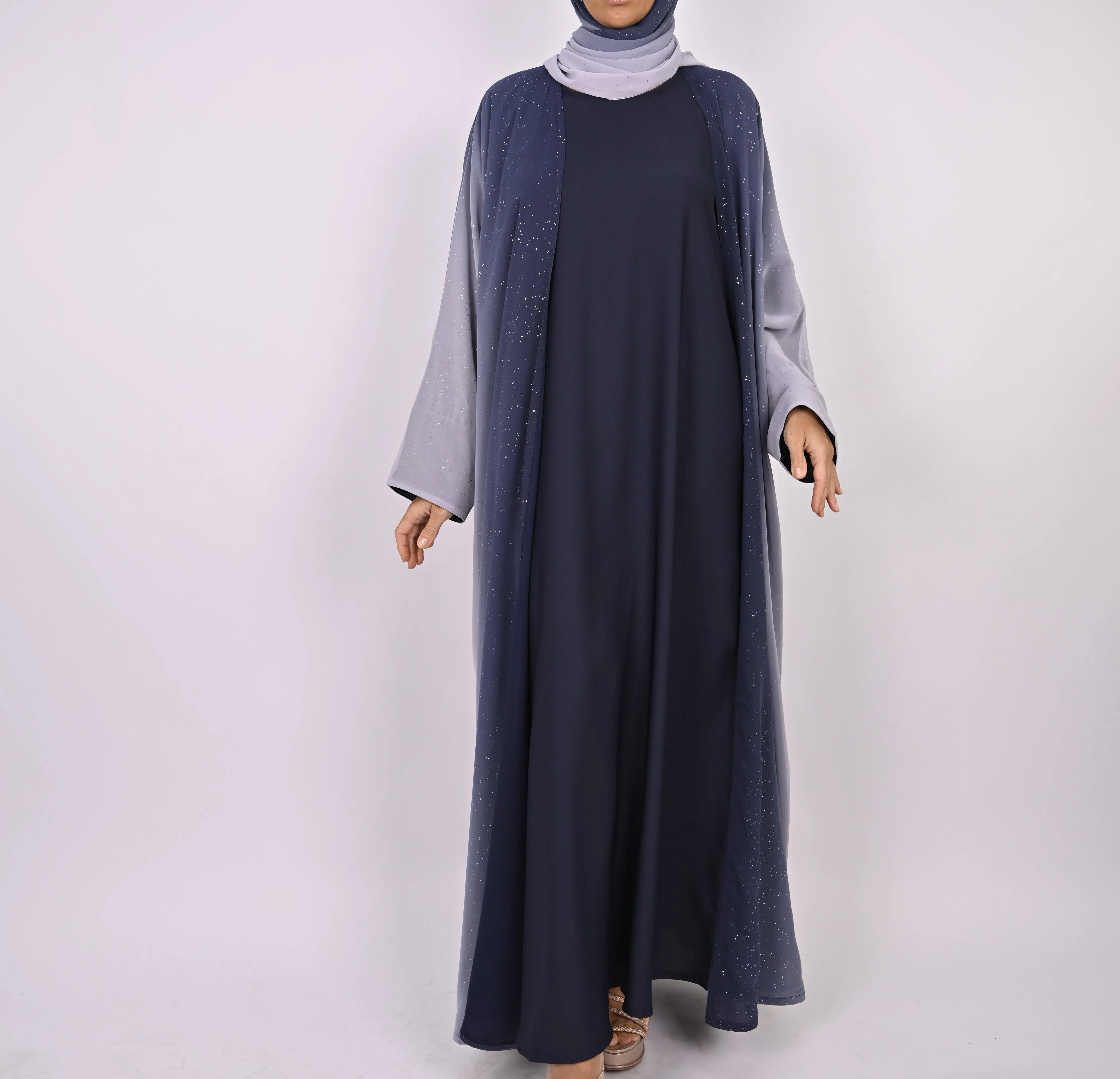 Ombre Blue - Glitter Abaya Set