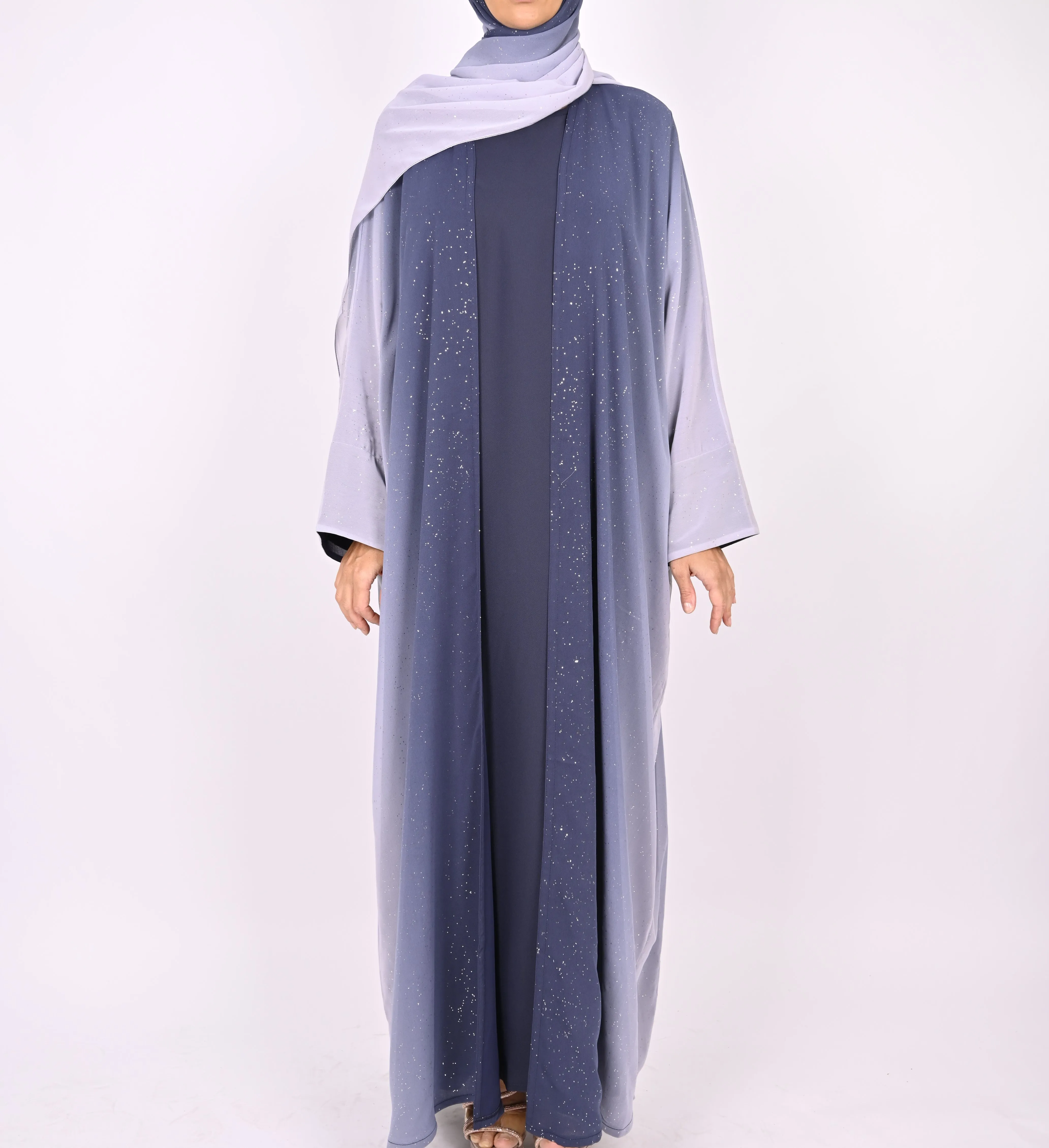 Ombre Blue - Glitter Abaya Set