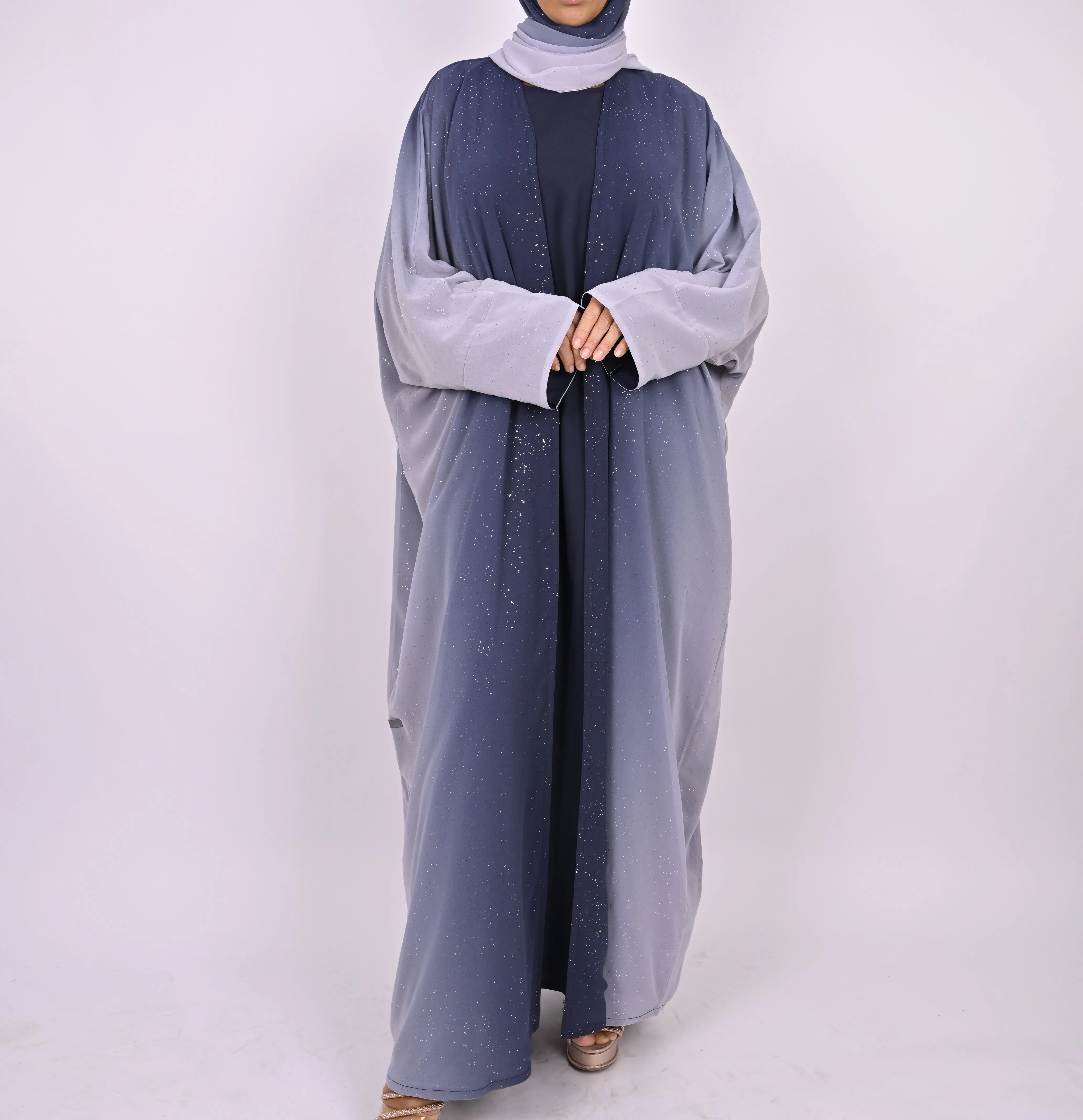 Ombre Blue - Glitter Abaya Set