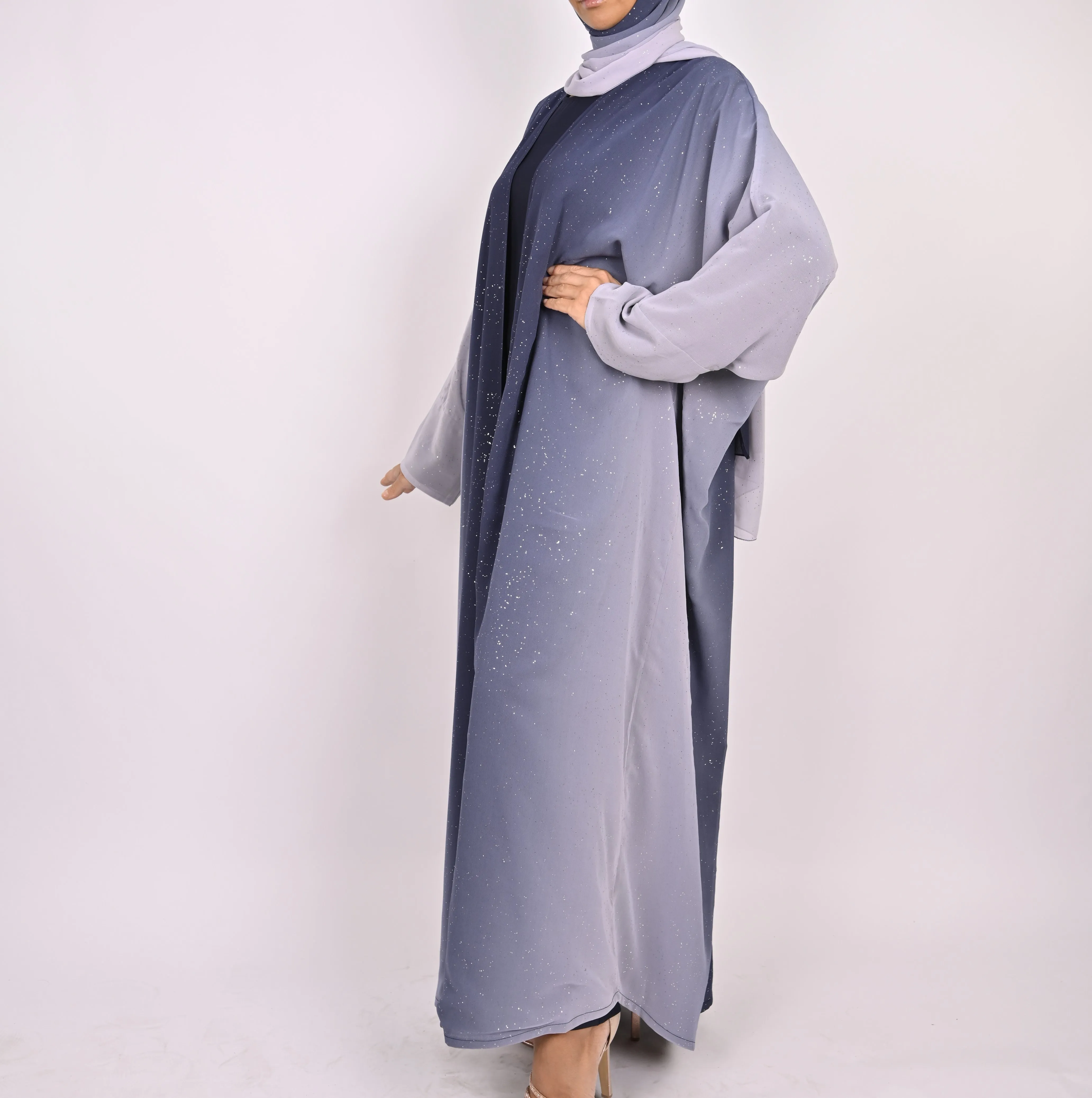 Ombre Blue - Glitter Abaya Set