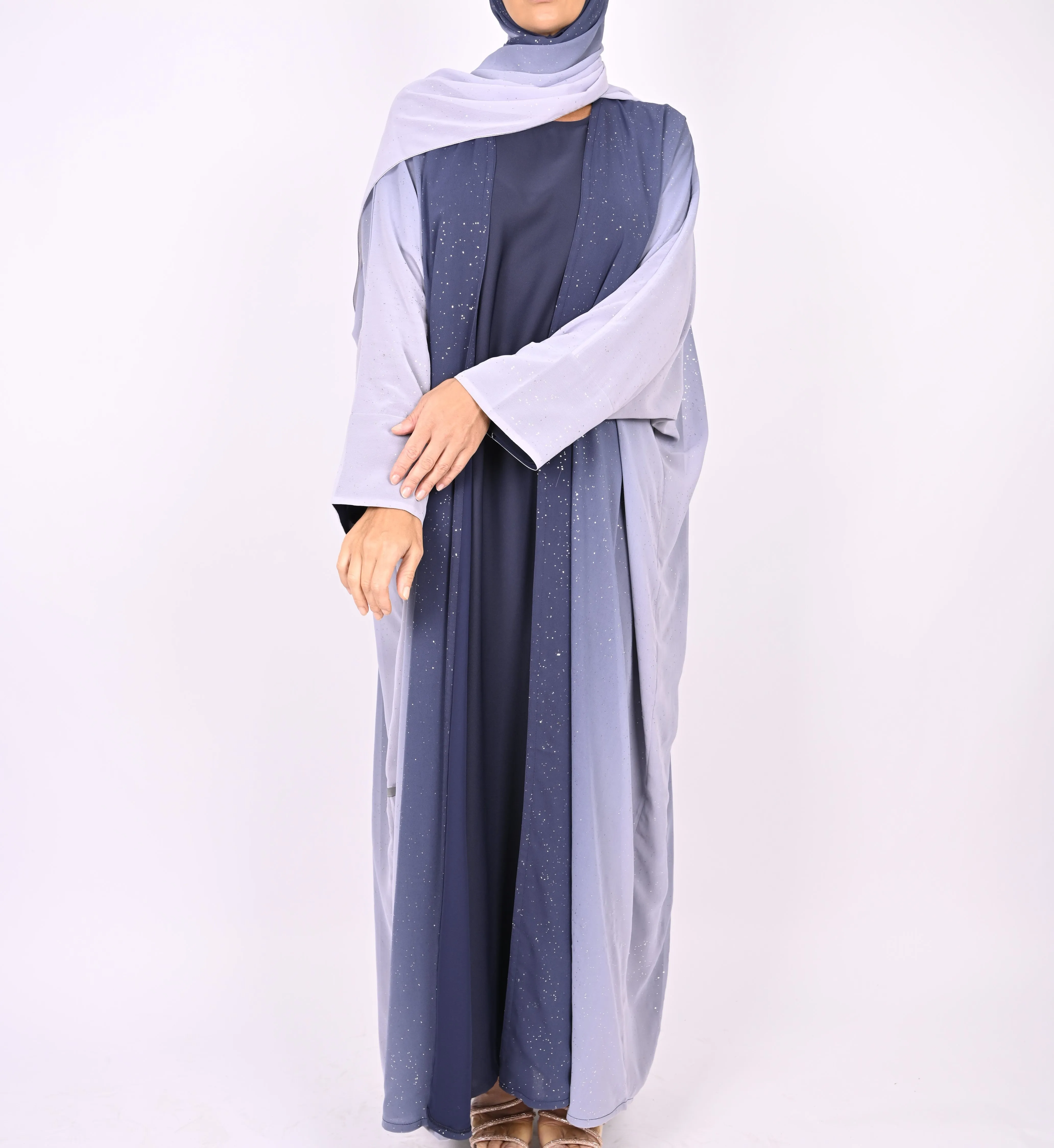 Ombre Blue - Glitter Abaya Set
