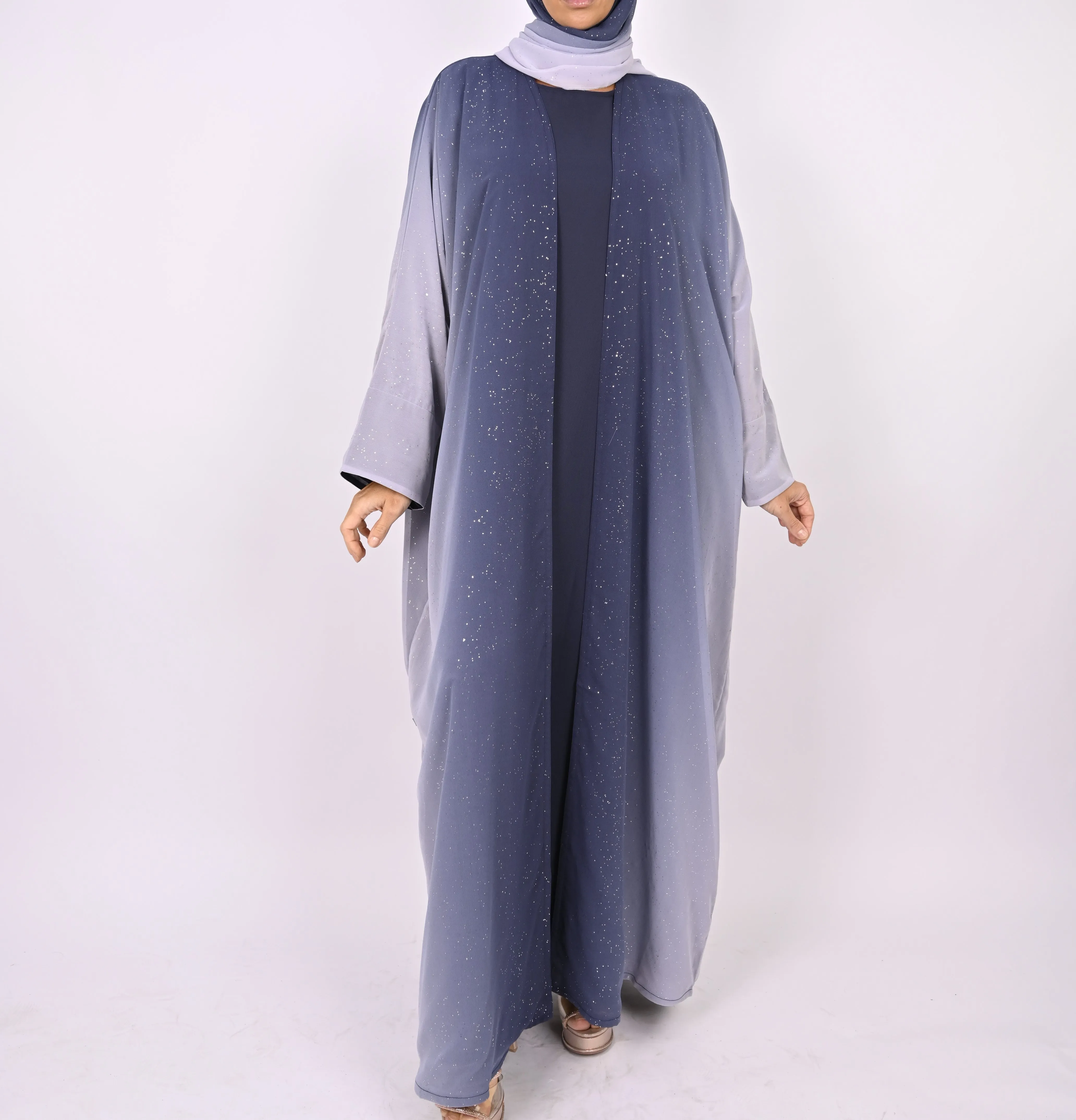 Ombre Blue - Glitter Abaya Set