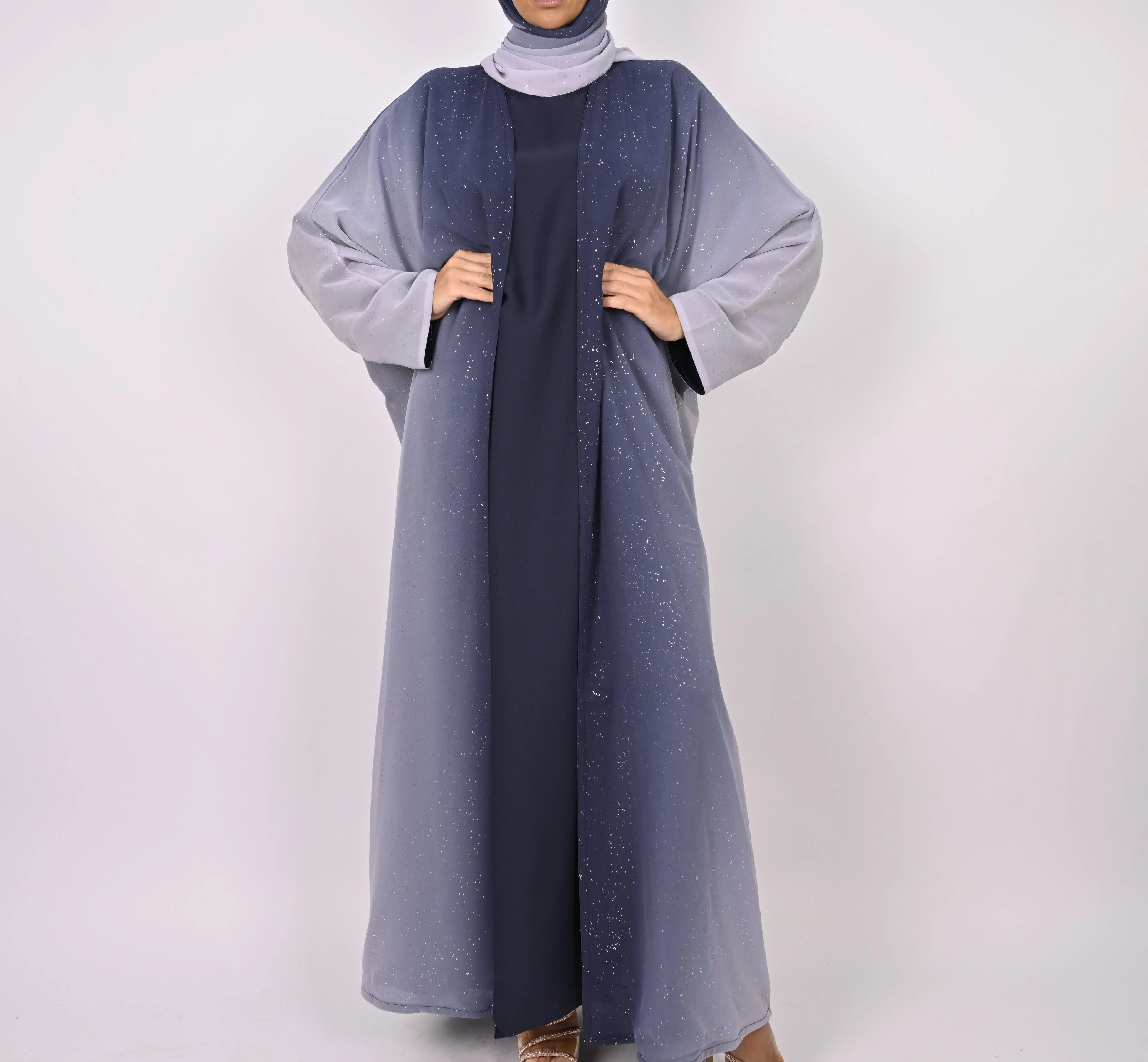 Ombre Blue - Glitter Abaya Set