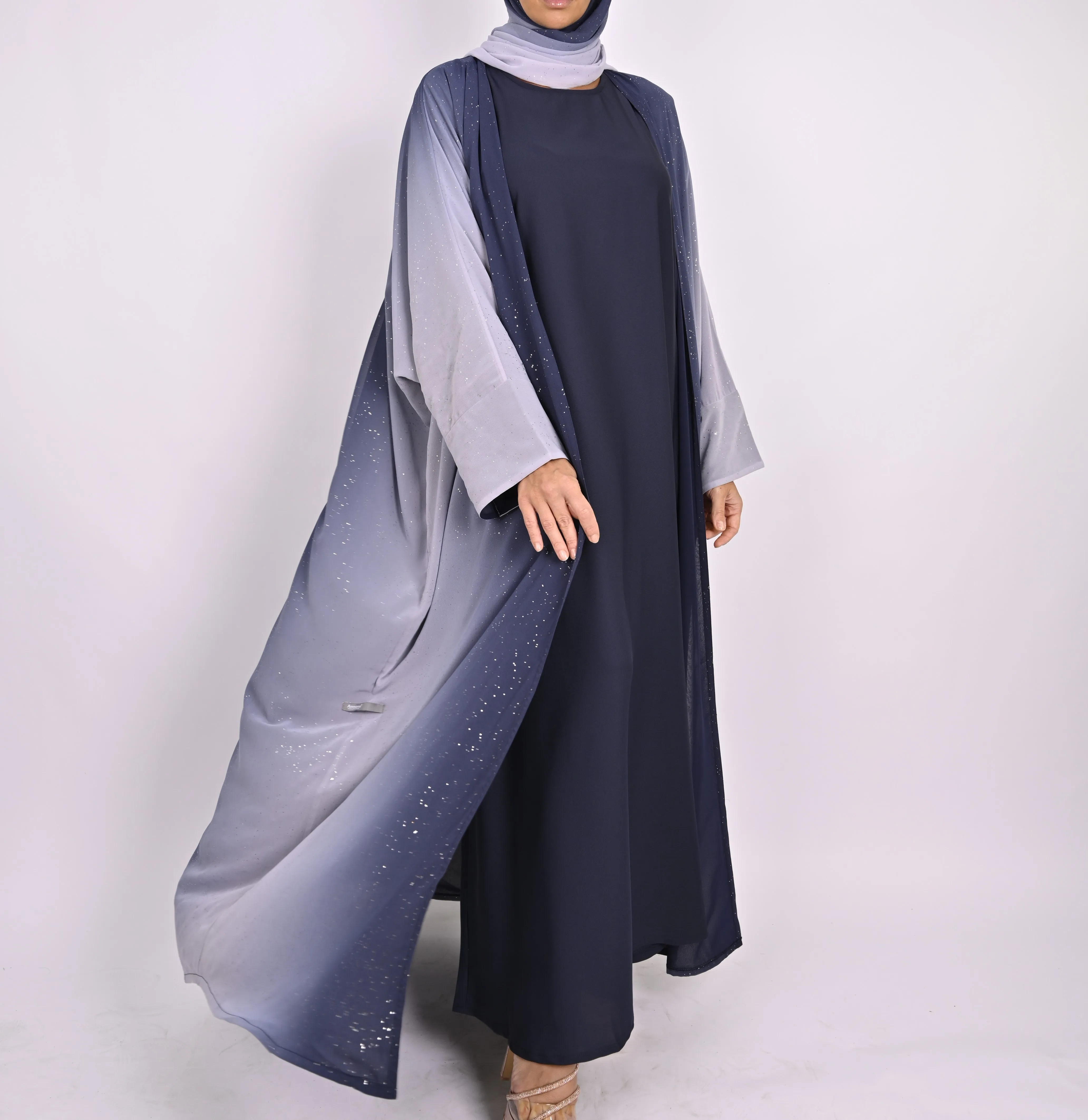 Ombre Blue - Glitter Abaya Set