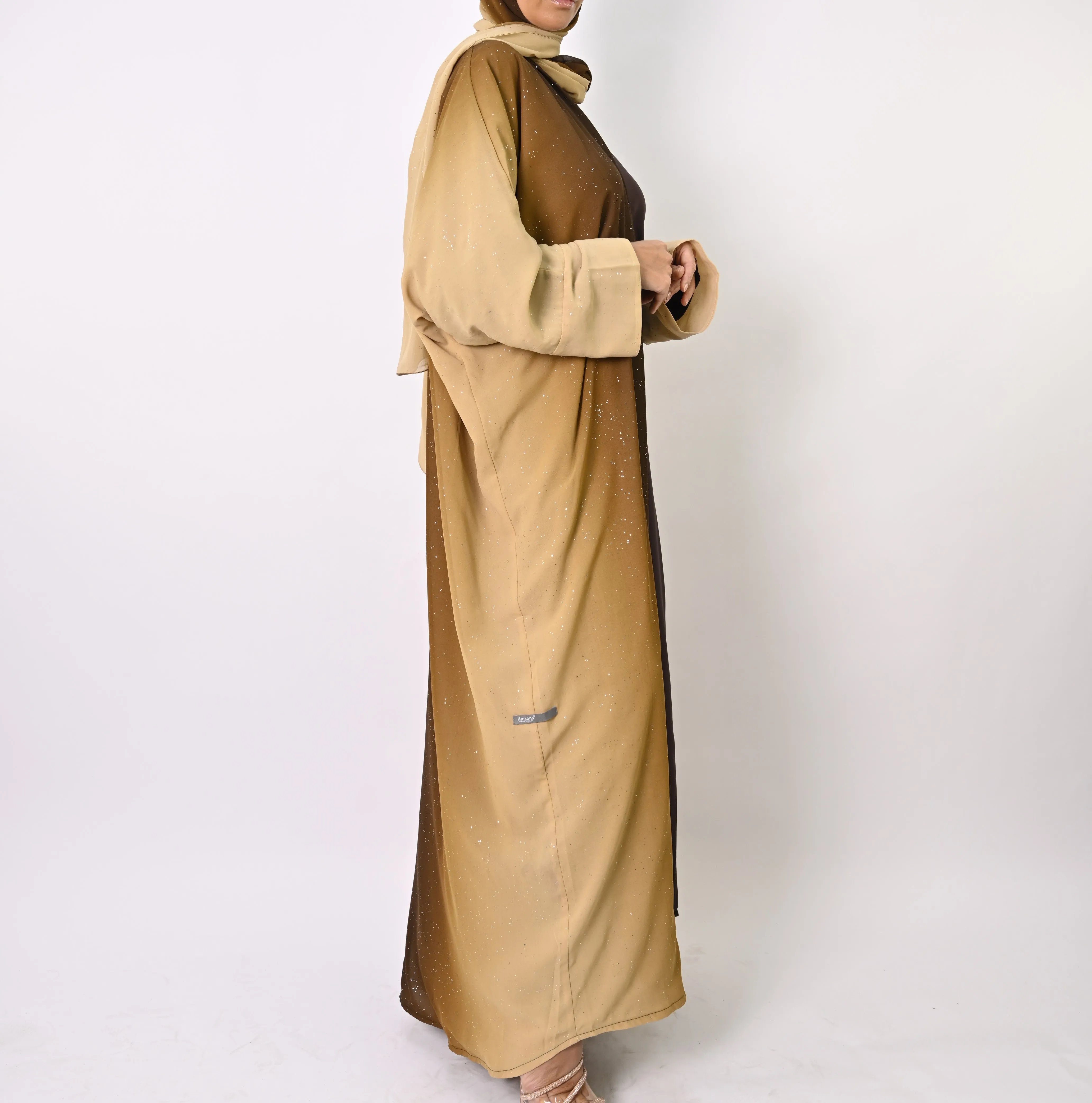Ombre Caramel - Glitter Abaya Set
