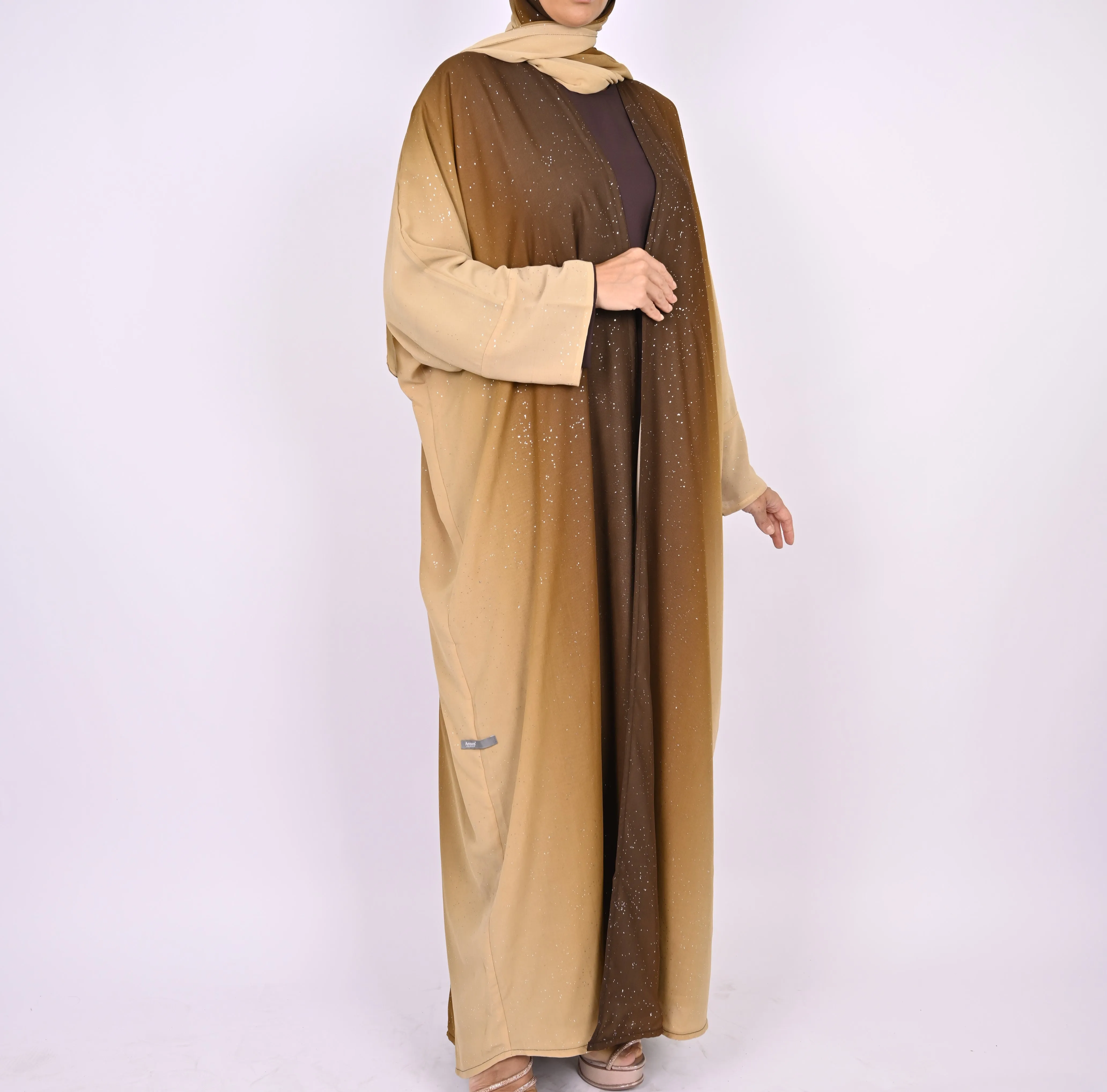 Ombre Caramel - Glitter Abaya Set
