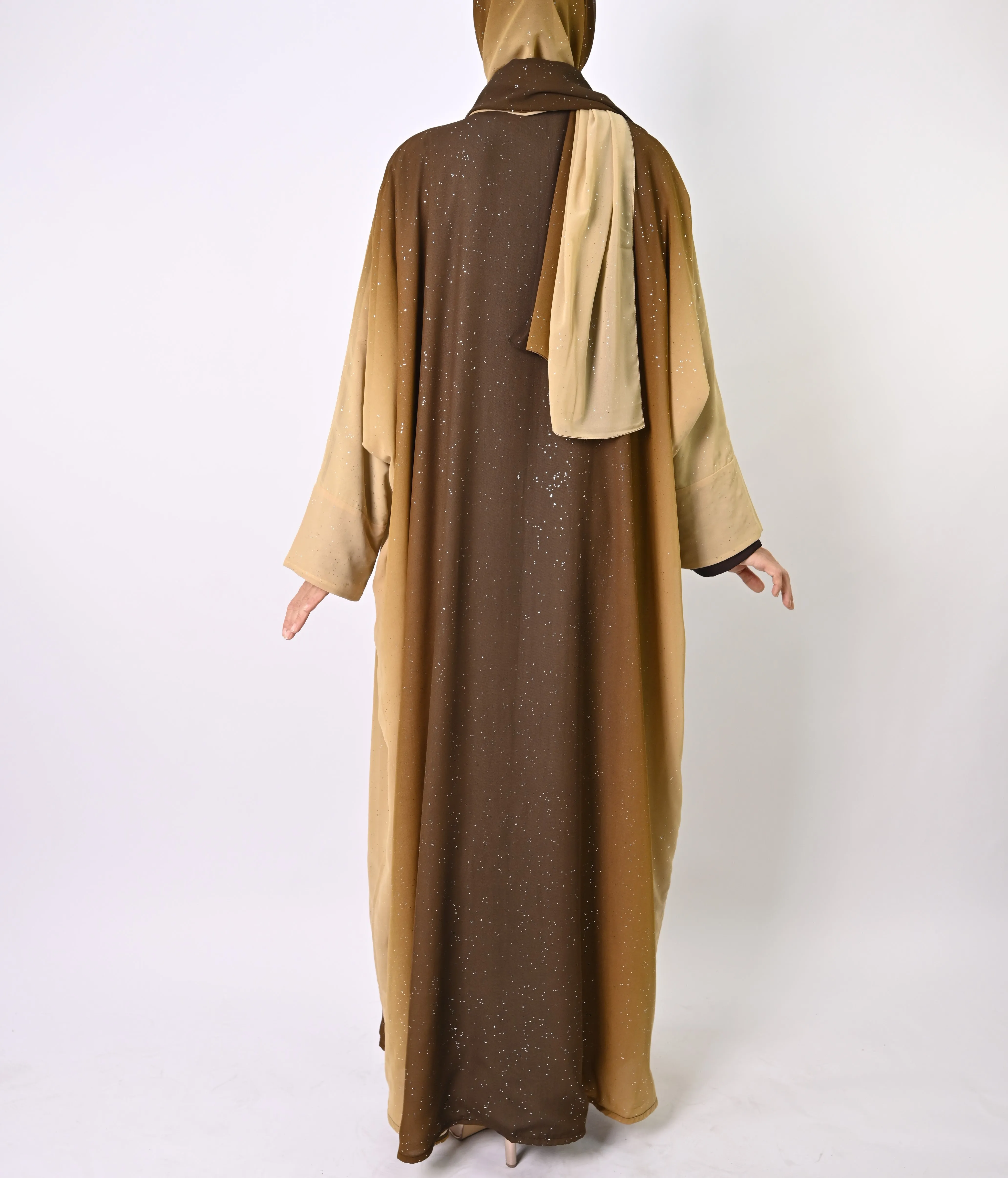 Ombre Caramel - Glitter Abaya Set