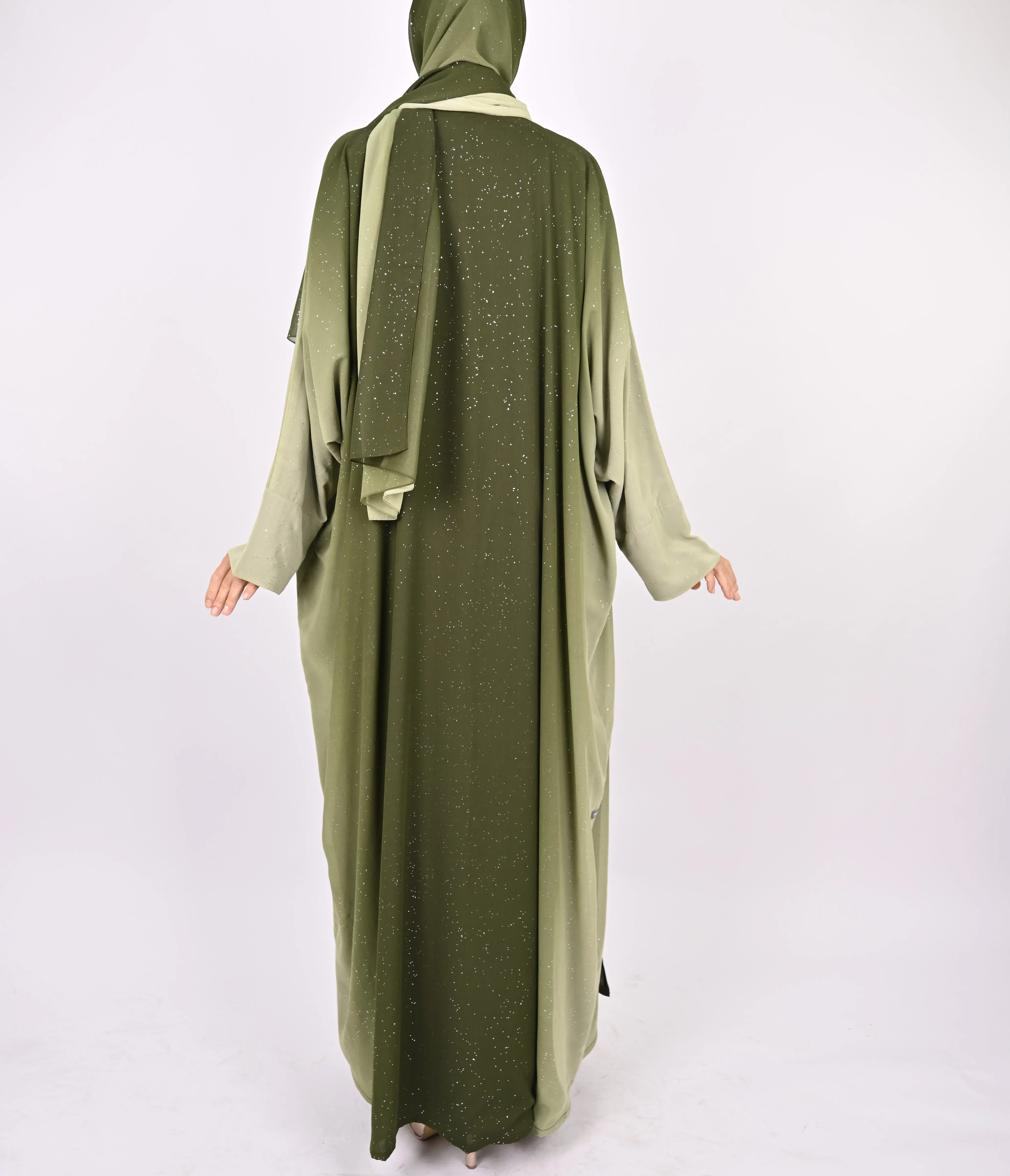 Ombre Green - Glitter Abaya Set