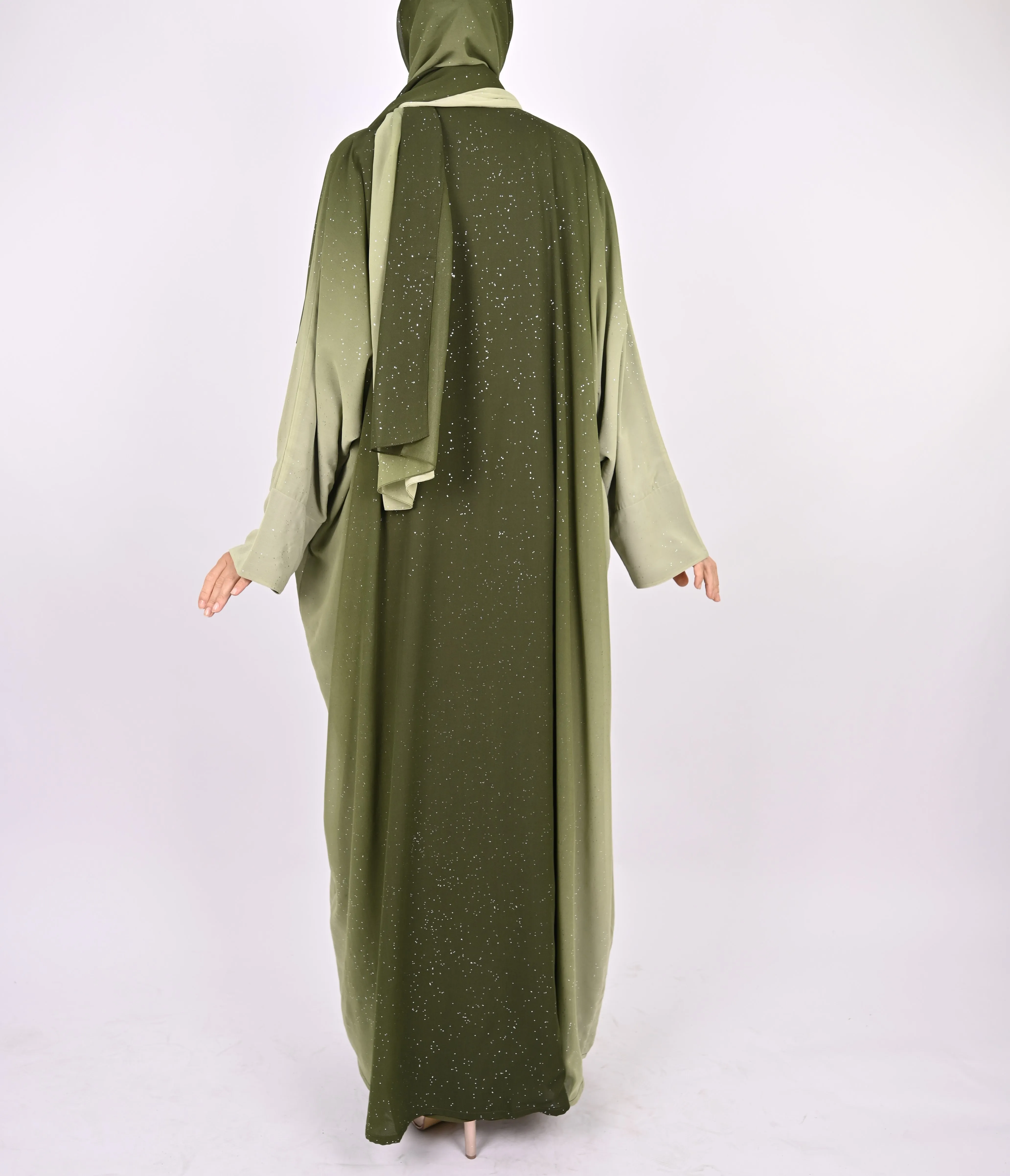 Ombre Green - Glitter Abaya Set