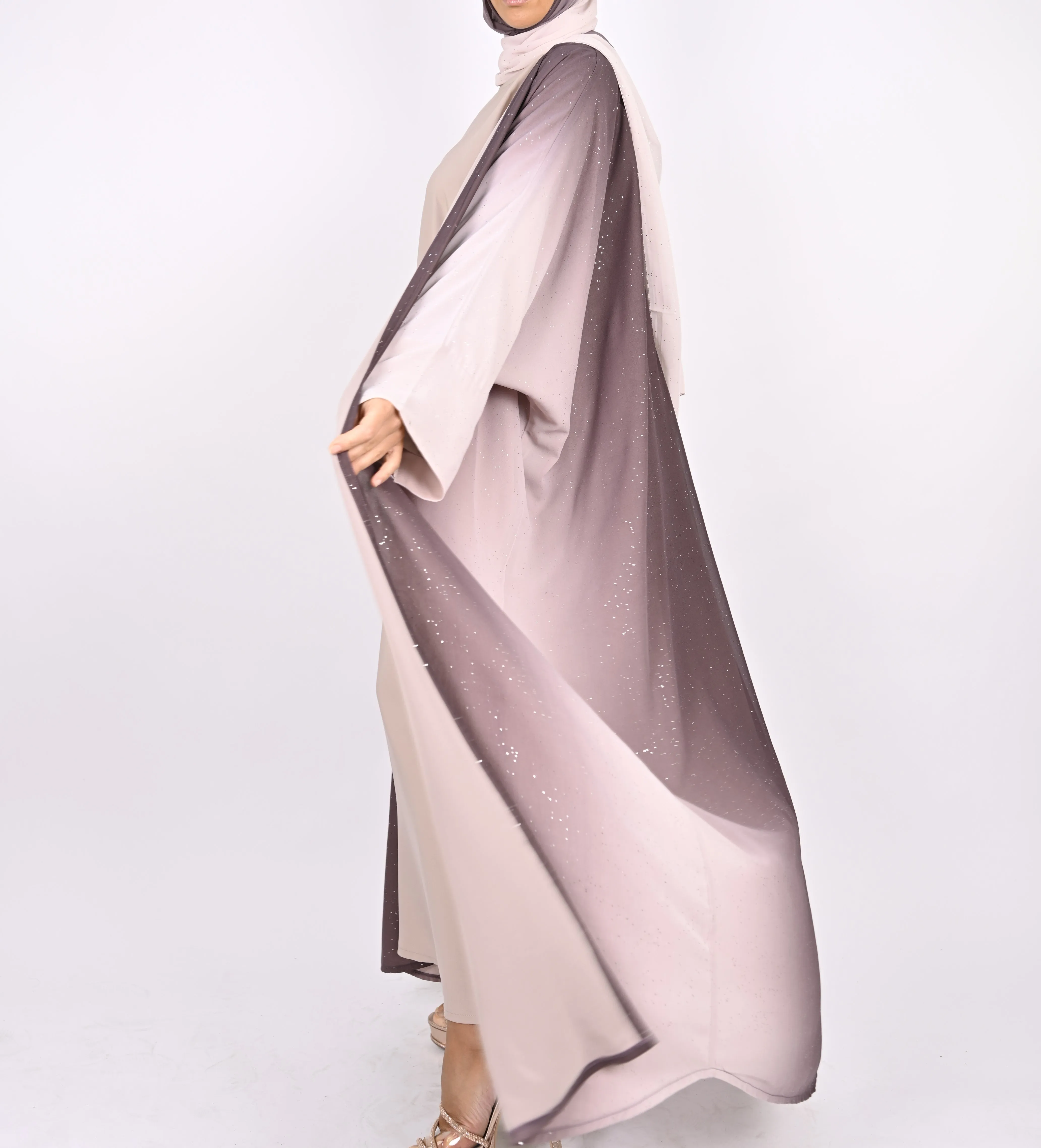 Ombre Mauve - Glitter Abaya Set