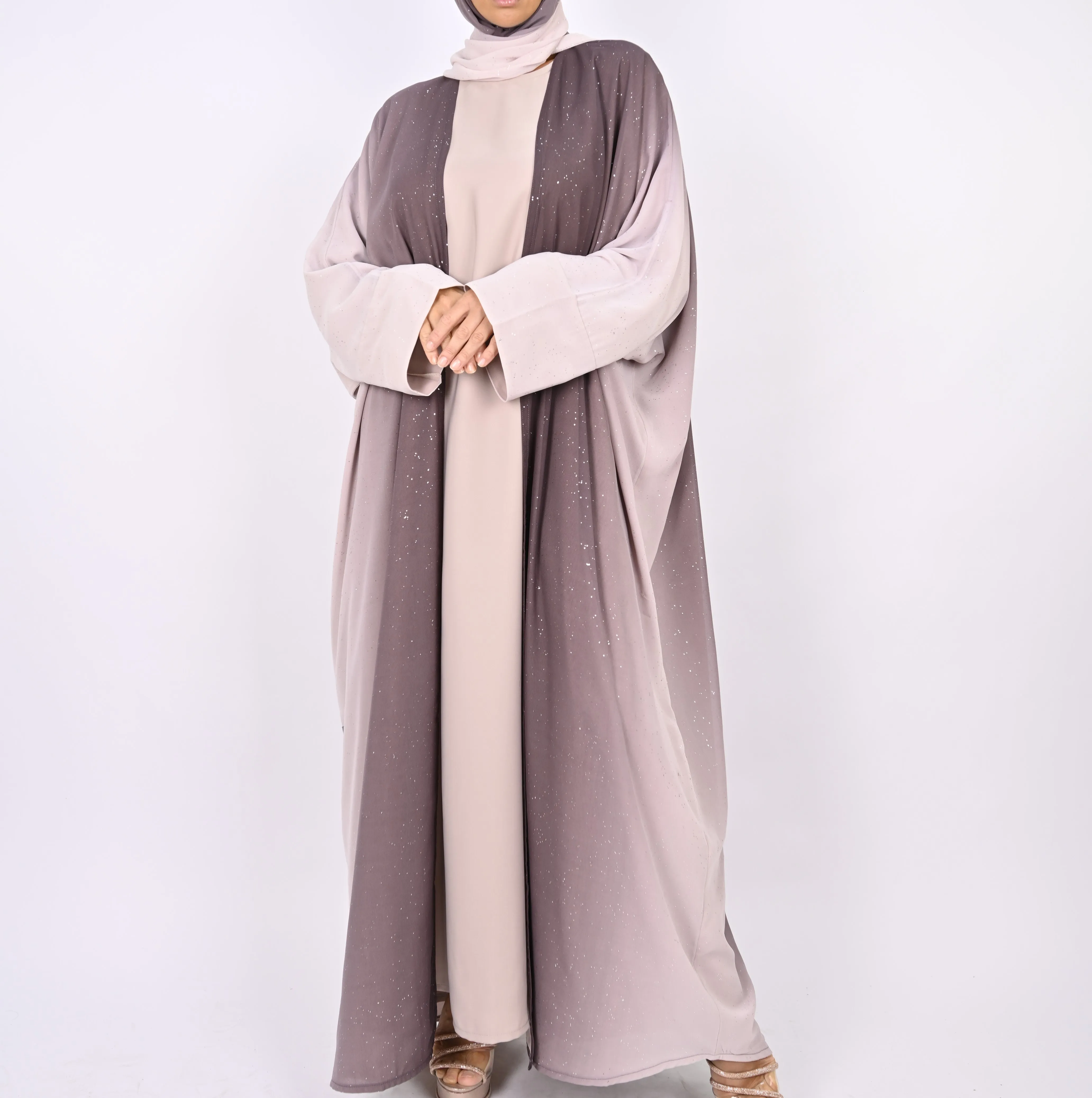 Ombre Mauve - Glitter Abaya Set