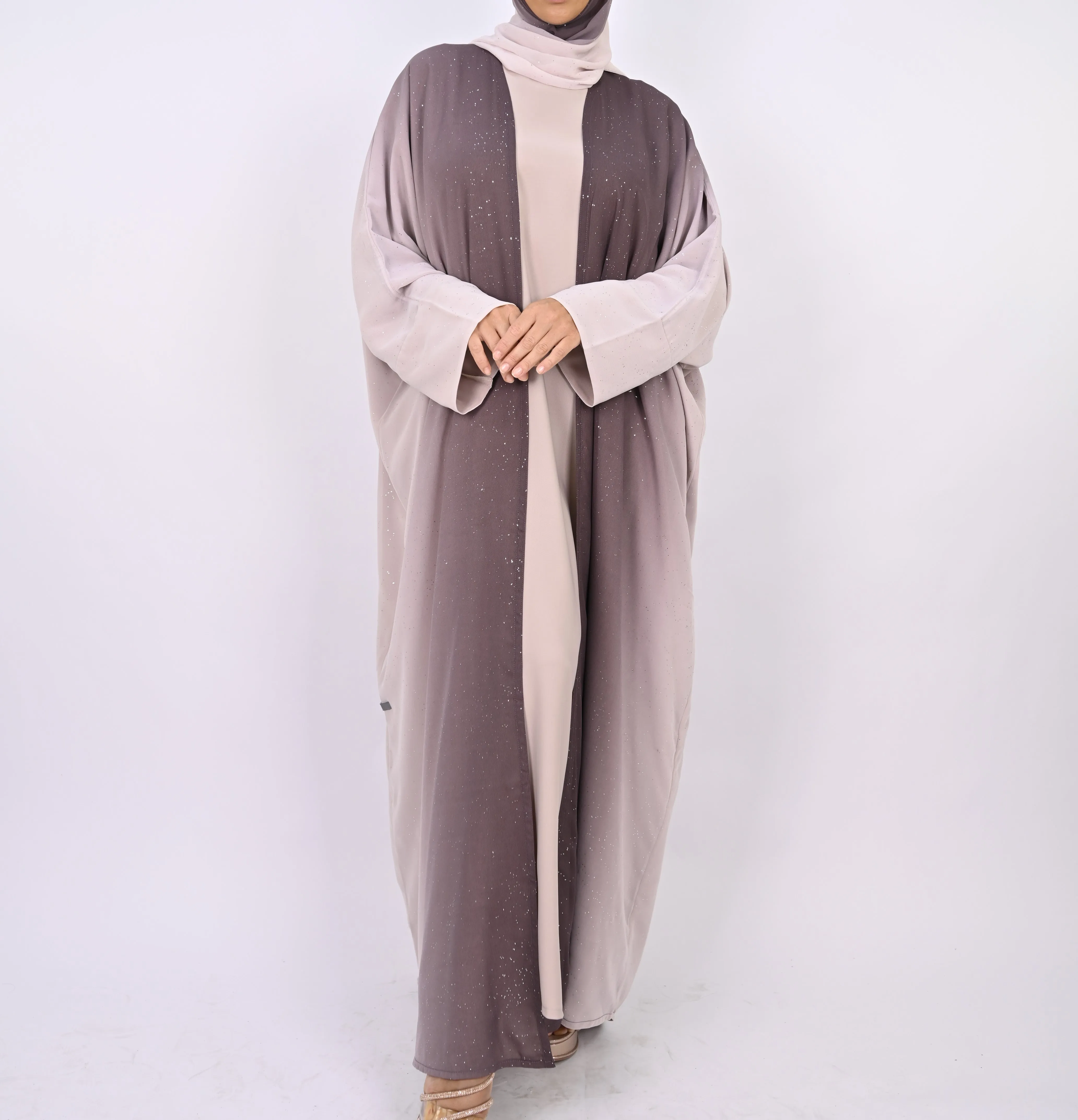 Ombre Mauve - Glitter Abaya Set