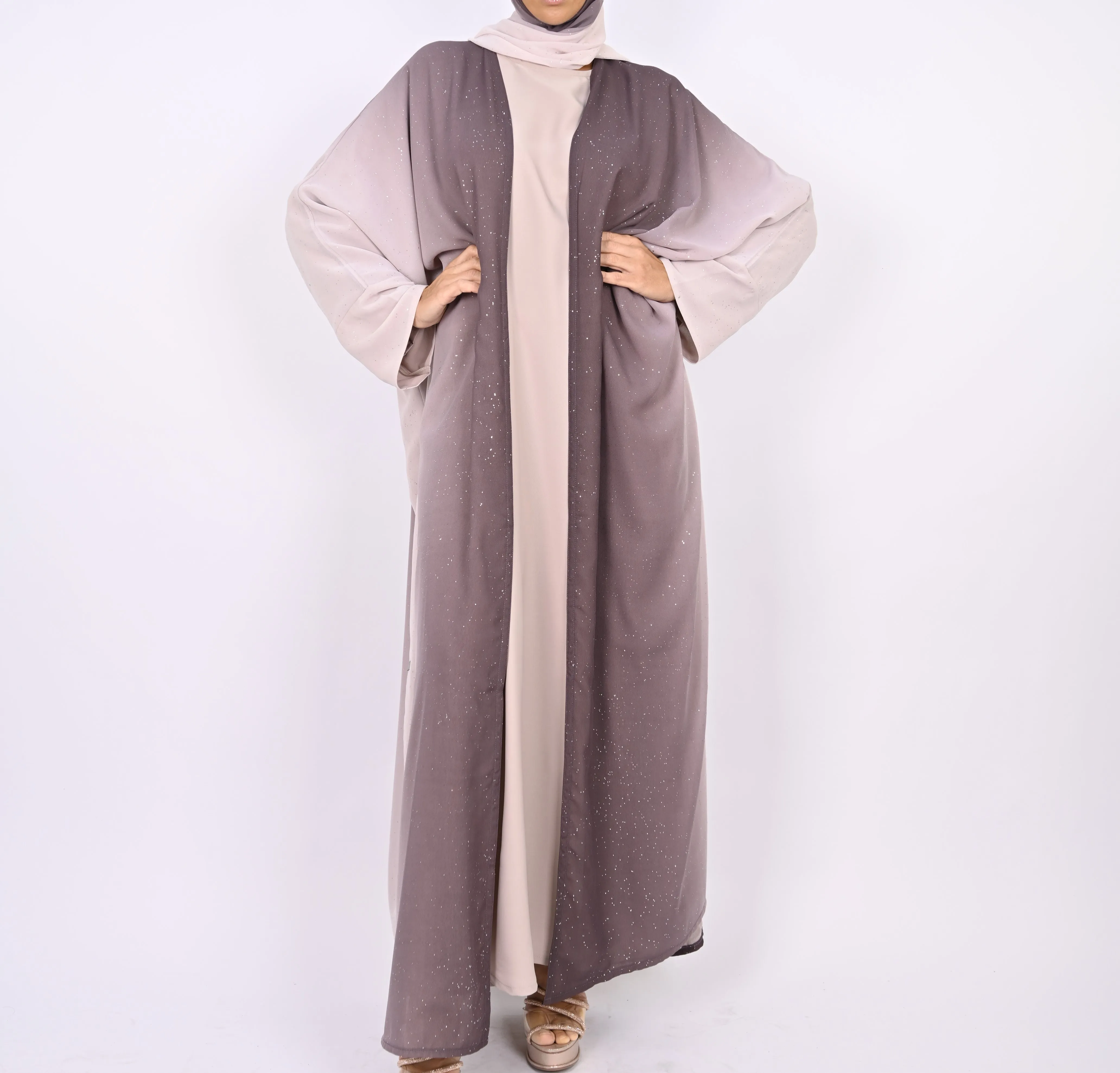 Ombre Mauve - Glitter Abaya Set