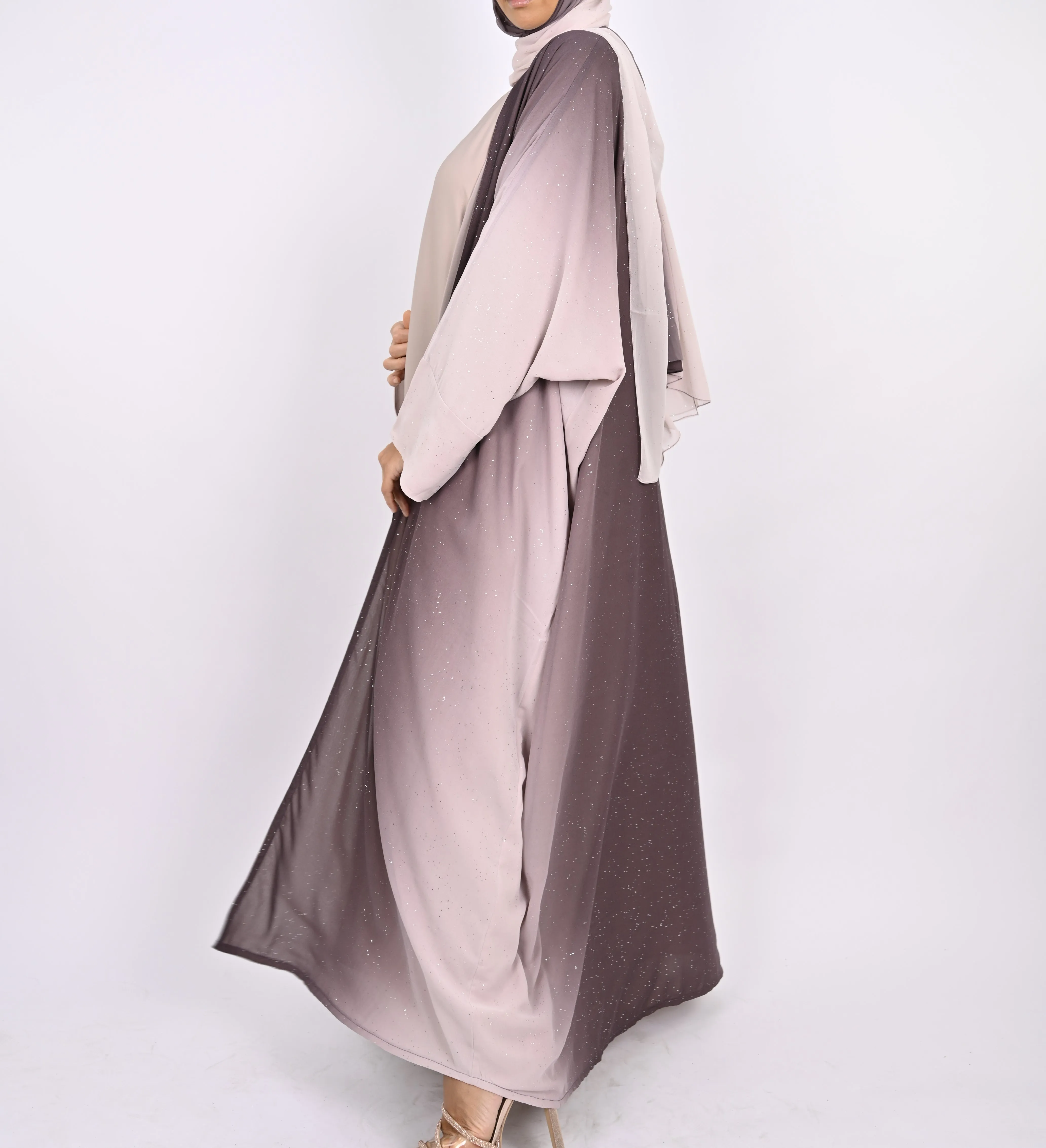 Ombre Mauve - Glitter Abaya Set