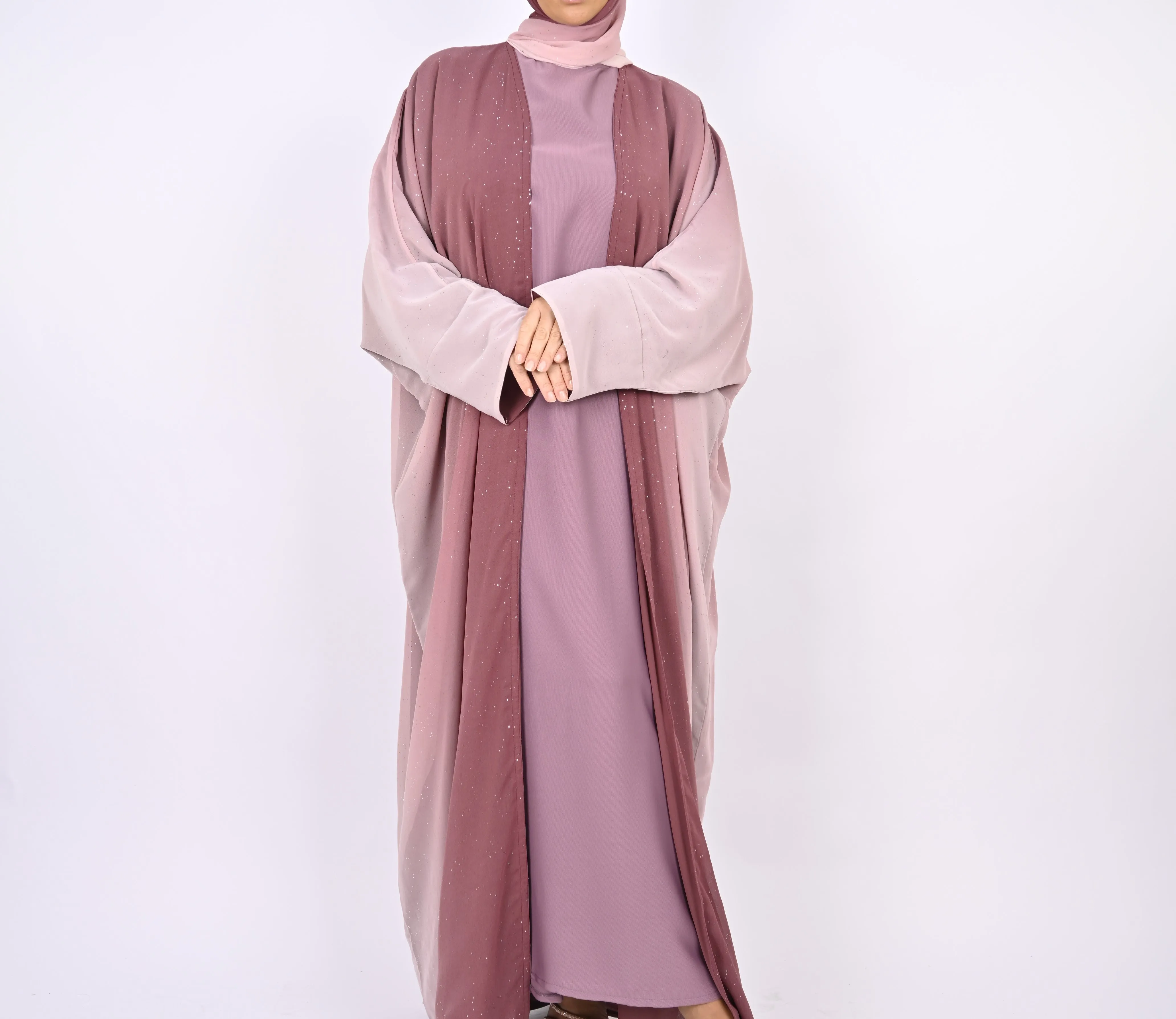 Ombre Pink - Glitter Abaya Set