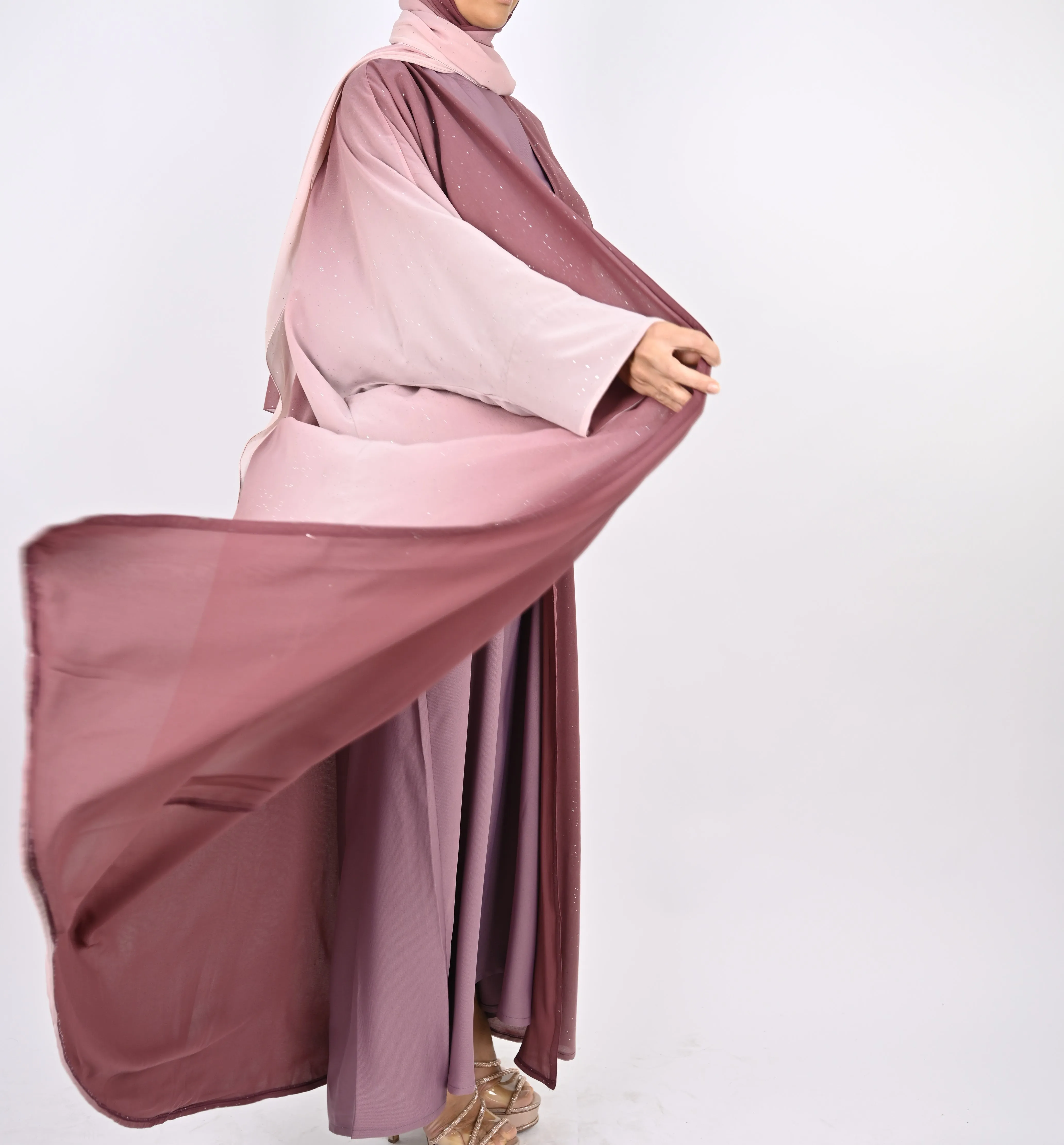 Ombre Pink - Glitter Abaya Set