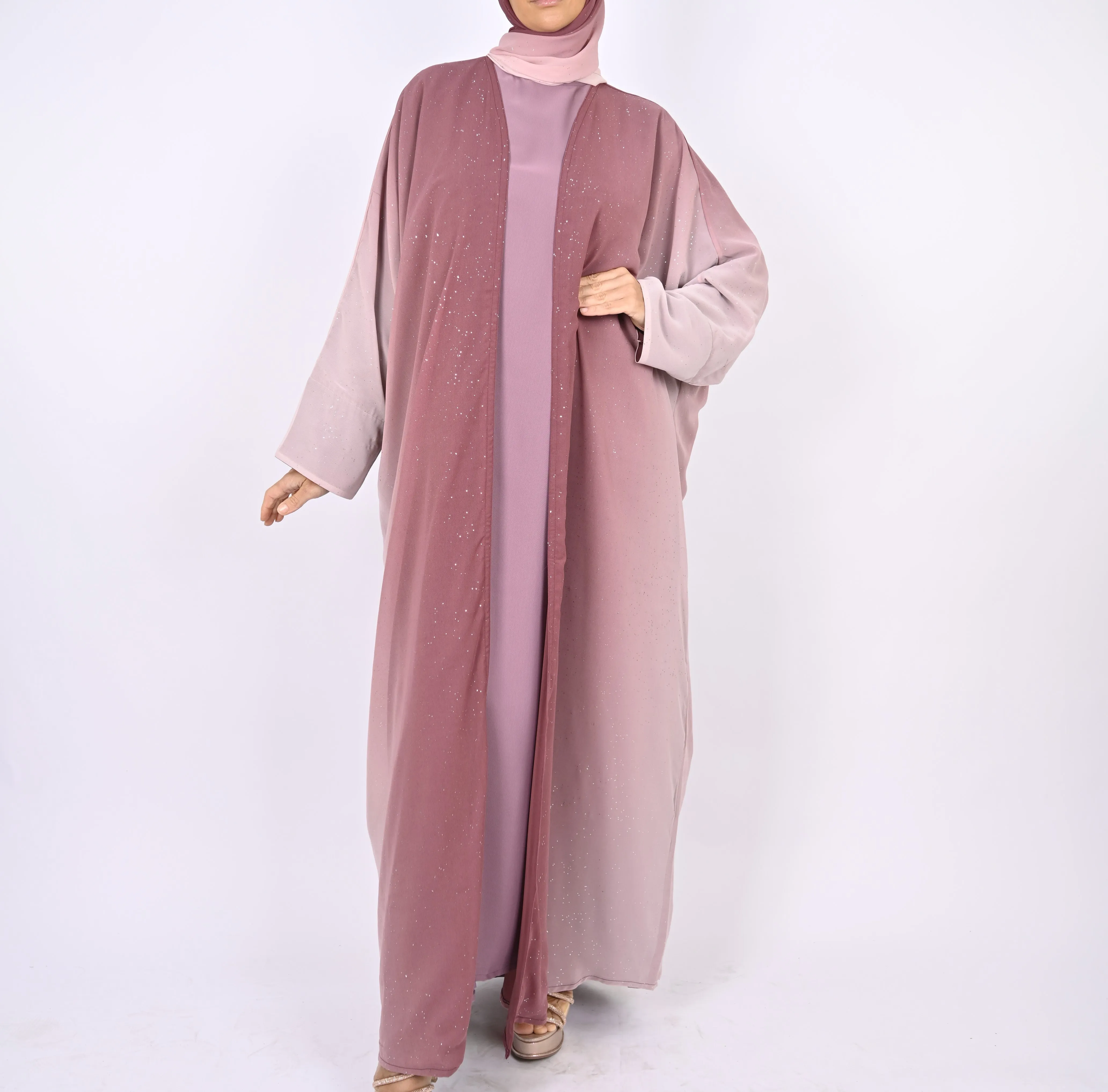 Ombre Pink - Glitter Abaya Set