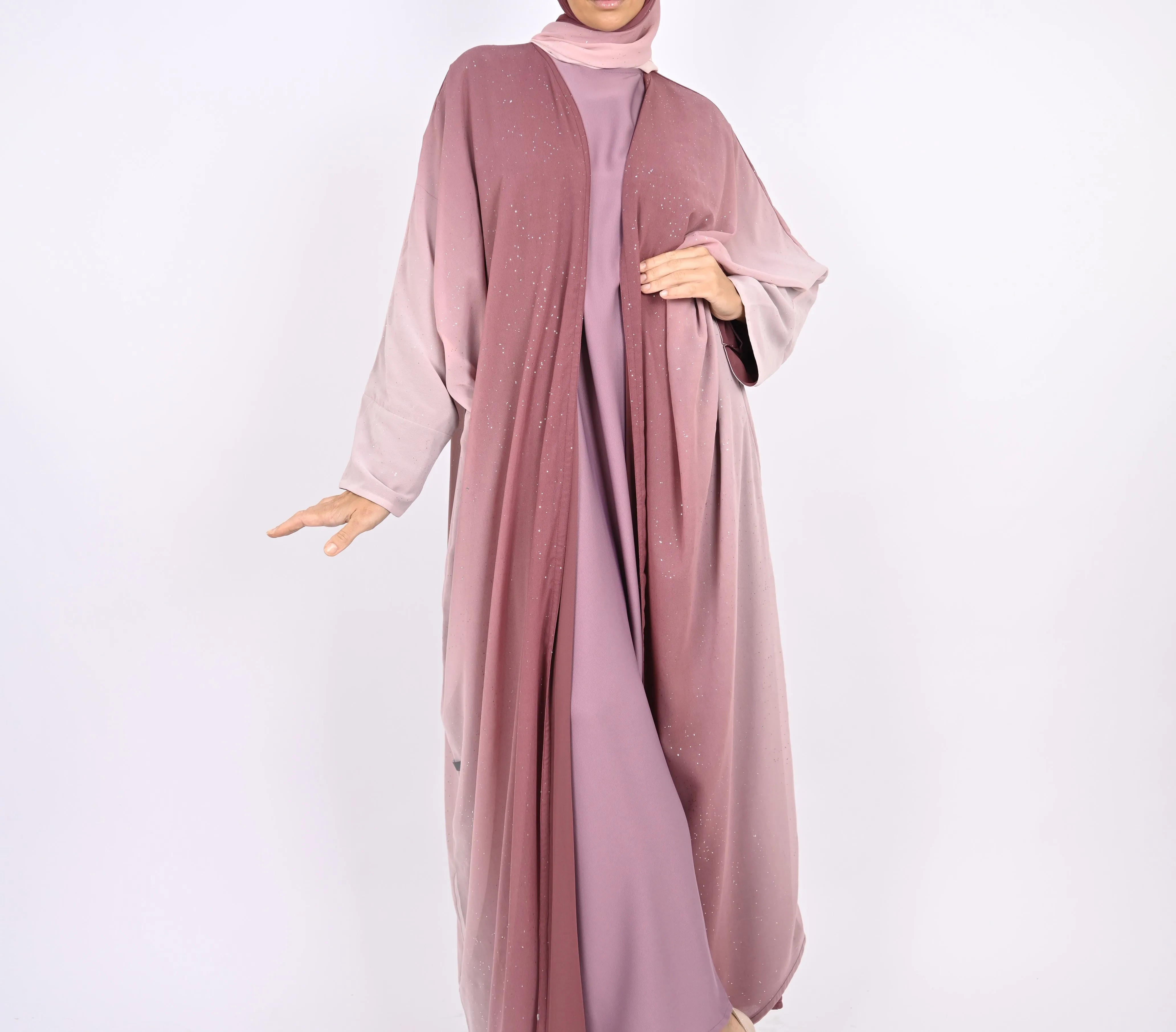 Ombre Pink - Glitter Abaya Set