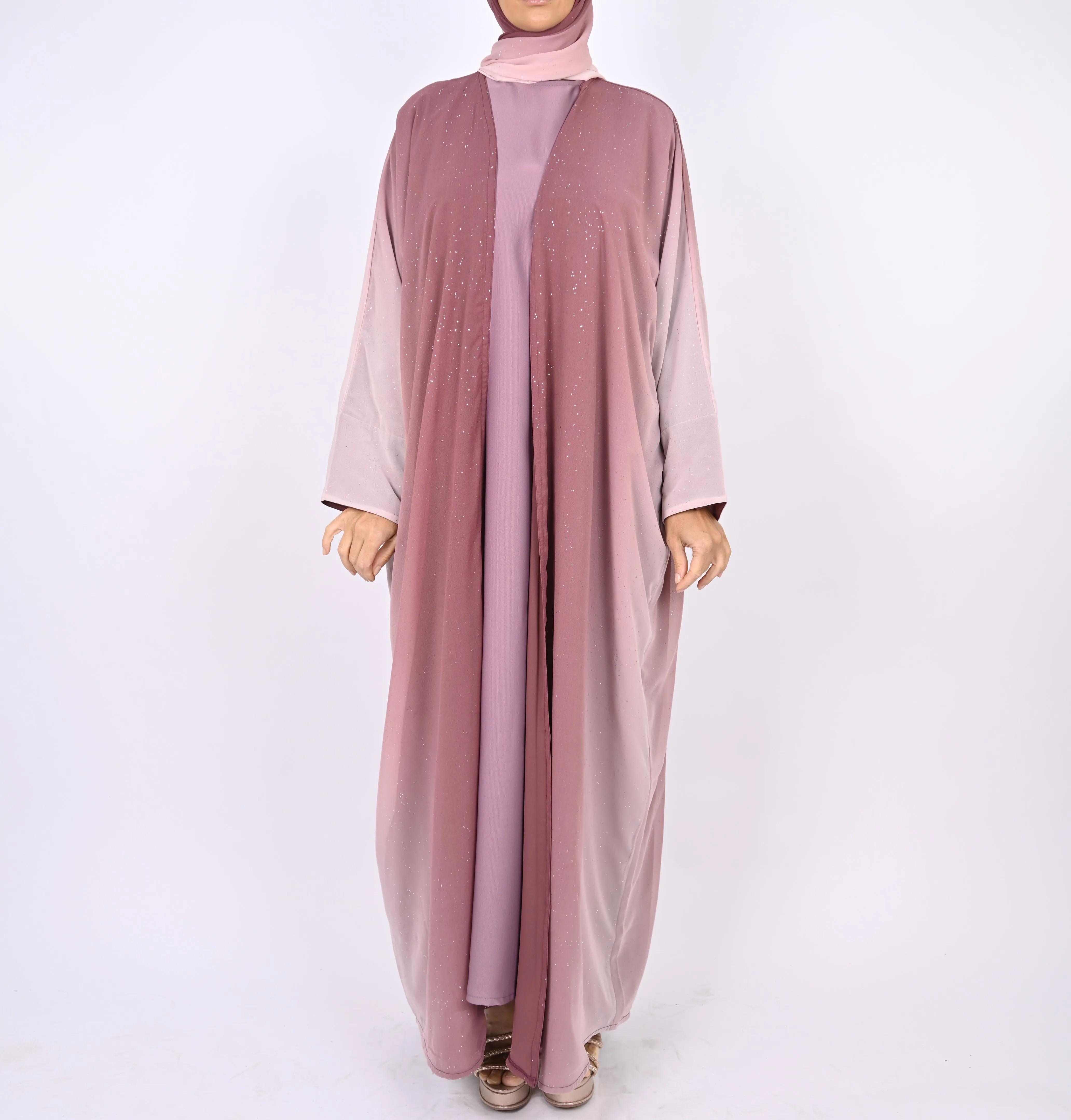 Ombre Pink - Glitter Abaya Set