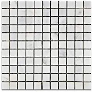 Oriental White - Eastern White Marble 1 X 1 POLISHED Mosaic Tile - Box of 5 Sheets