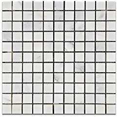 Oriental White - Eastern White Marble 1 X 1 POLISHED Mosaic Tile - Box of 5 Sheets