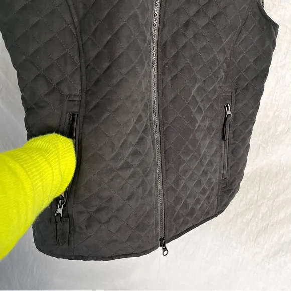 Outback Trading Company Quilted Grand Prix Vest Women L Black Full Zip Western