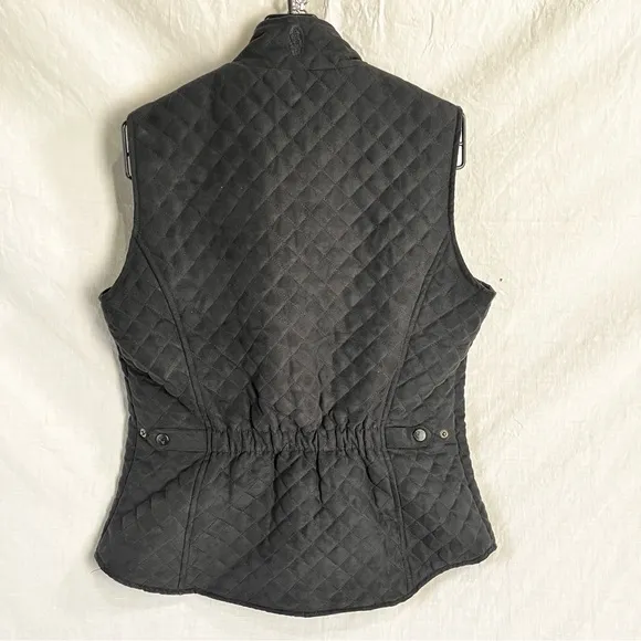 Outback Trading Company Quilted Grand Prix Vest Women L Black Full Zip Western