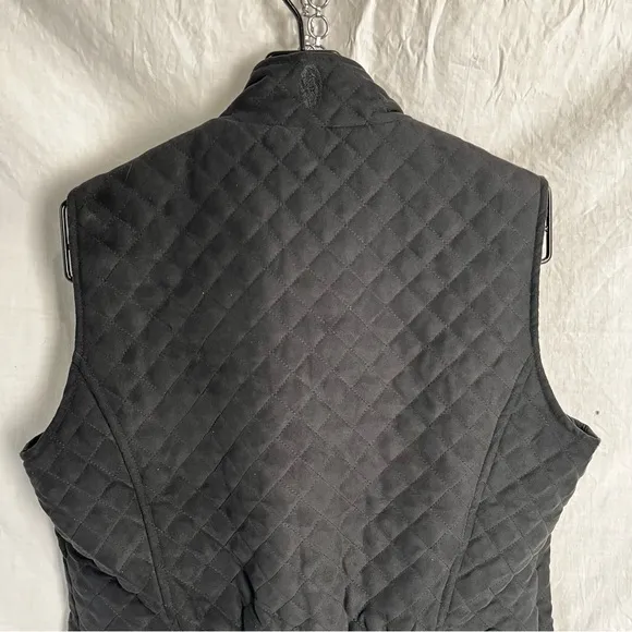 Outback Trading Company Quilted Grand Prix Vest Women L Black Full Zip Western