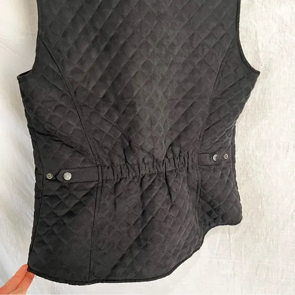 Outback Trading Company Quilted Grand Prix Vest Women L Black Full Zip Western