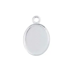 Oval Bezel Pendant Blank Silver