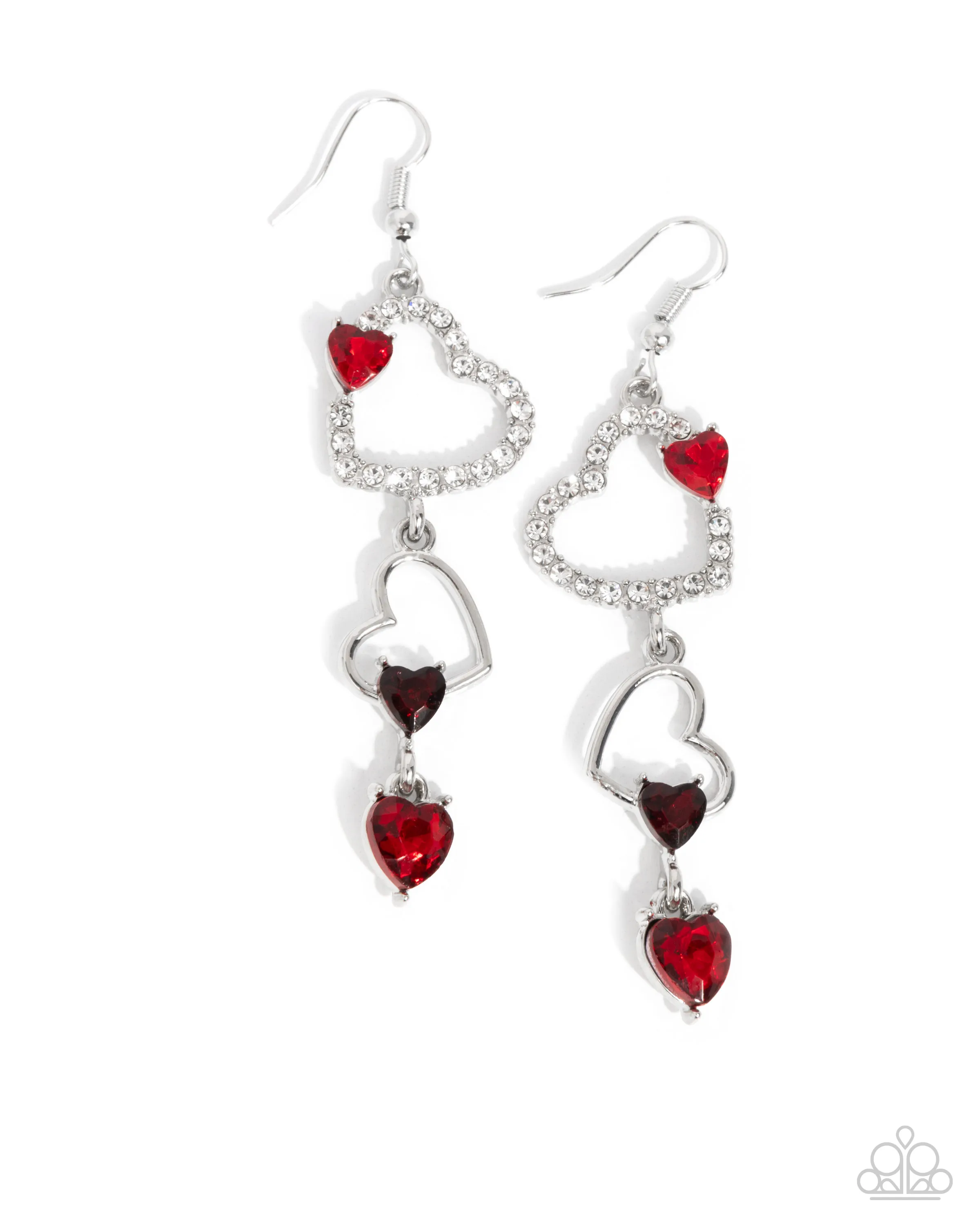 Paparazzi Courting Cascade - Red Earrings