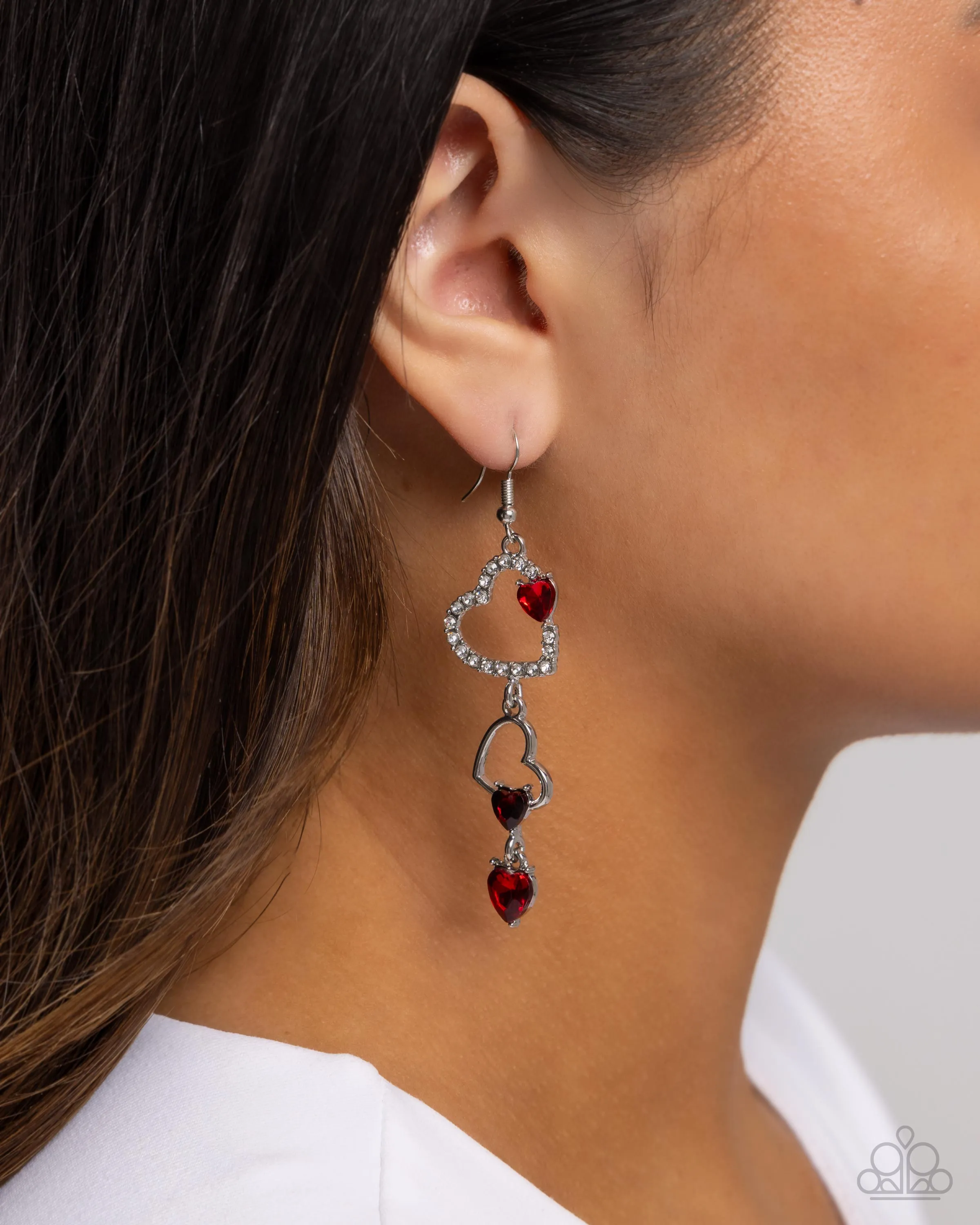 Paparazzi Courting Cascade - Red Earrings