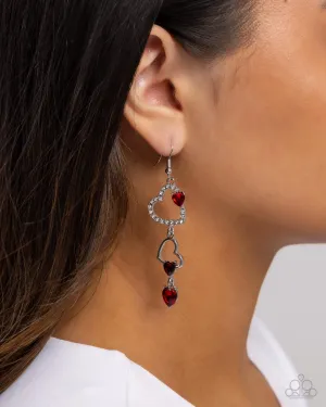 Paparazzi Courting Cascade - Red Earrings