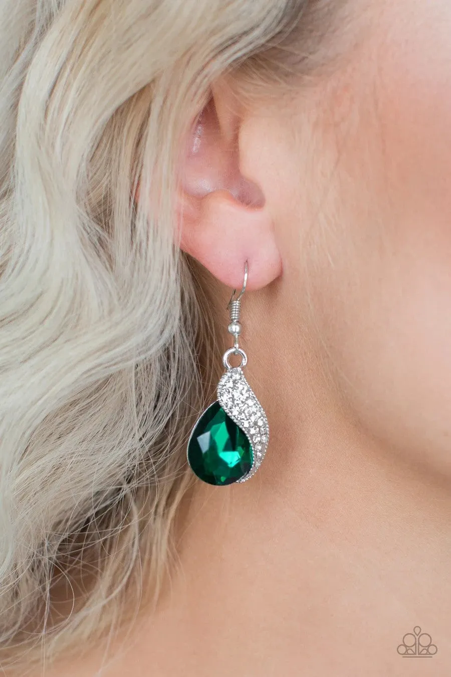 Paparazzi - Easy Elegance - Green Earring