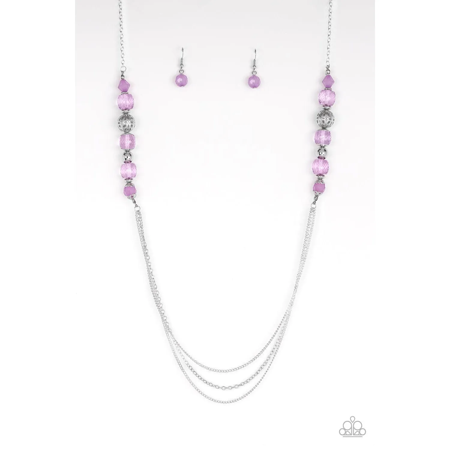 Paparazzi Native New Yorker Purple Necklace & Earrings Set