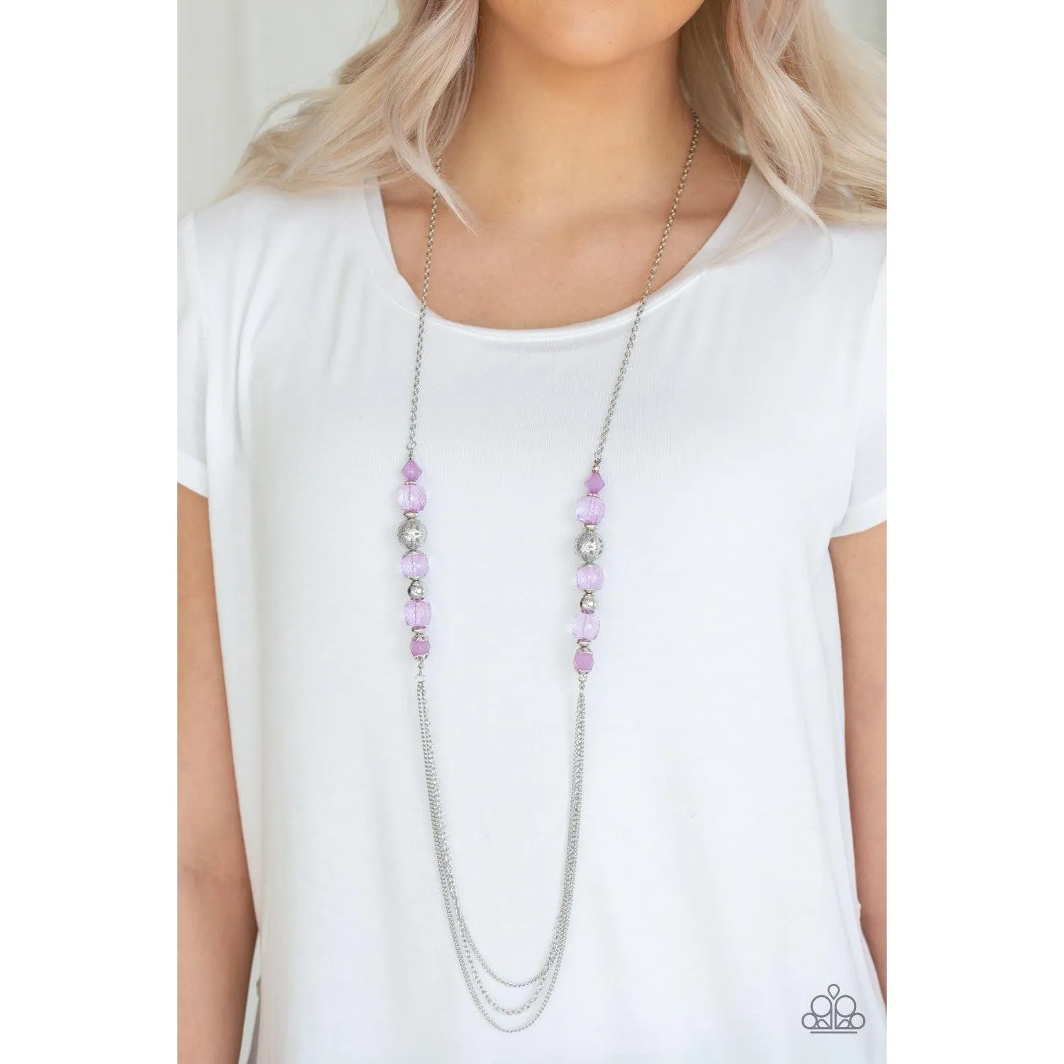 Paparazzi Native New Yorker Purple Necklace & Earrings Set