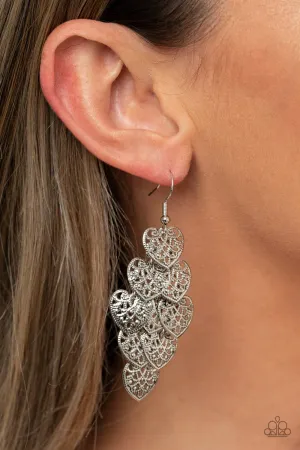 Paparazzi Shimmery Soulmates - Heart Earrings