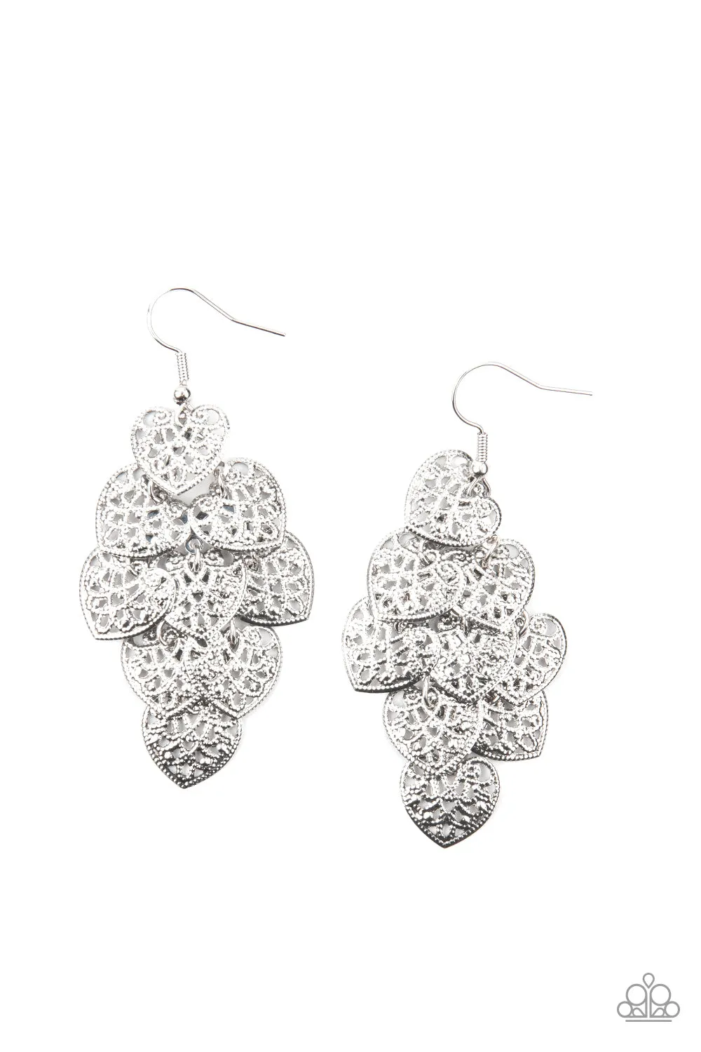 Paparazzi Shimmery Soulmates - Heart Earrings