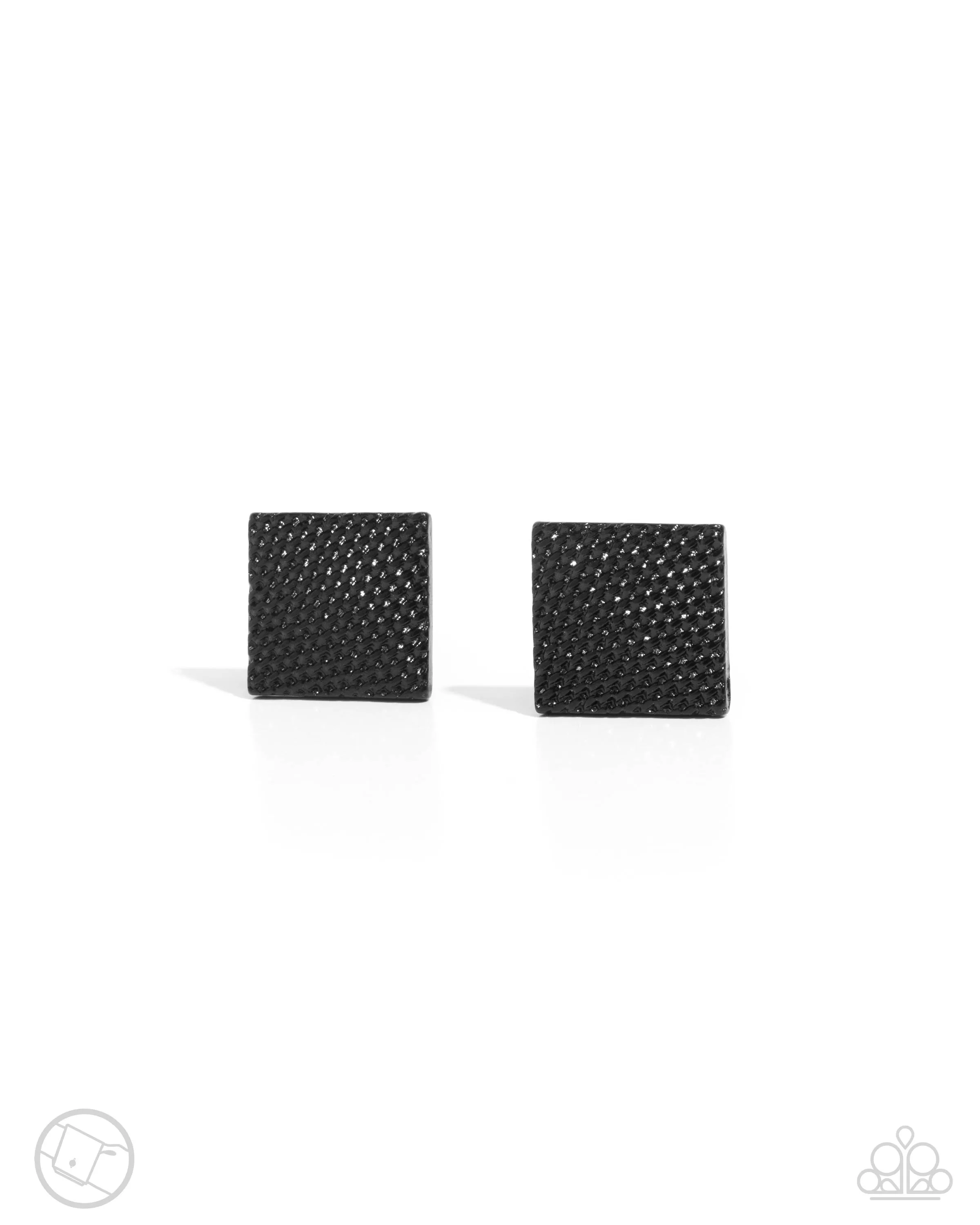 Paparazzi Shimmery Strength - Black Cuff Links