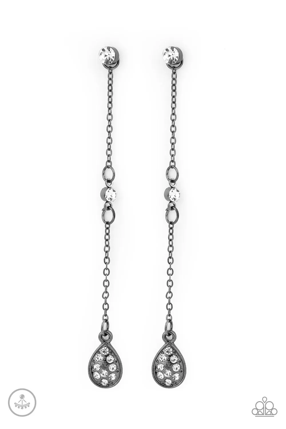 Paparazzi When It REIGNS - Black Earrings
