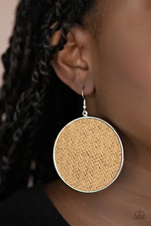 Paparazzi Wonderfully Woven Earrings Brown