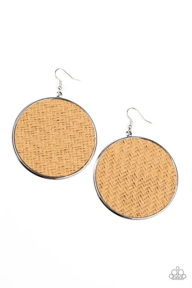 Paparazzi Wonderfully Woven Earrings Brown