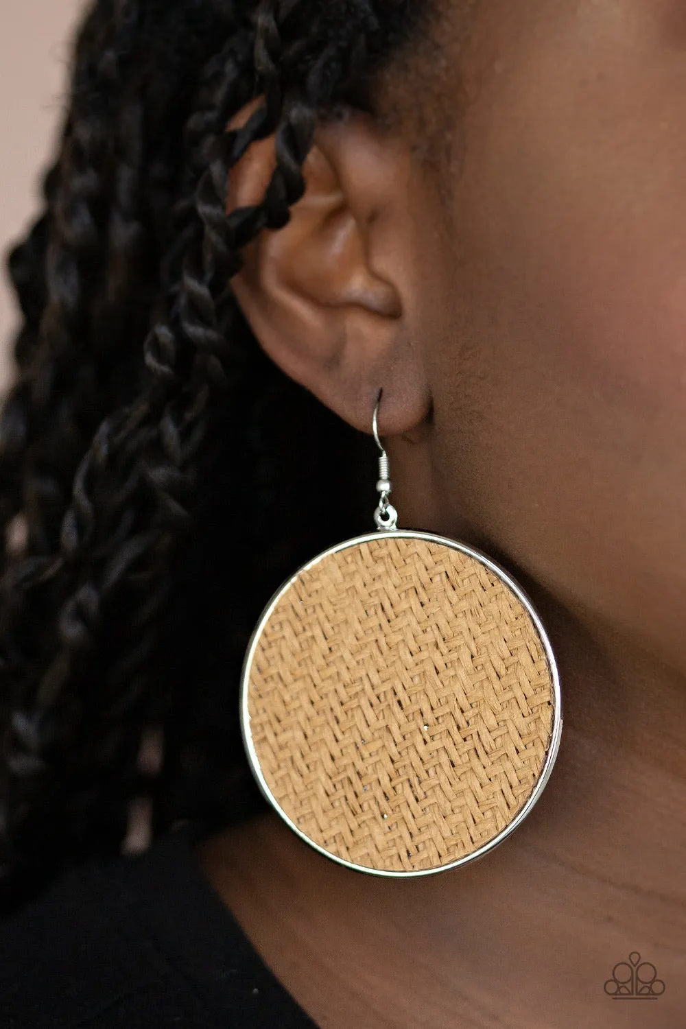 Paparazzi Wonderfully Woven Earrings Brown