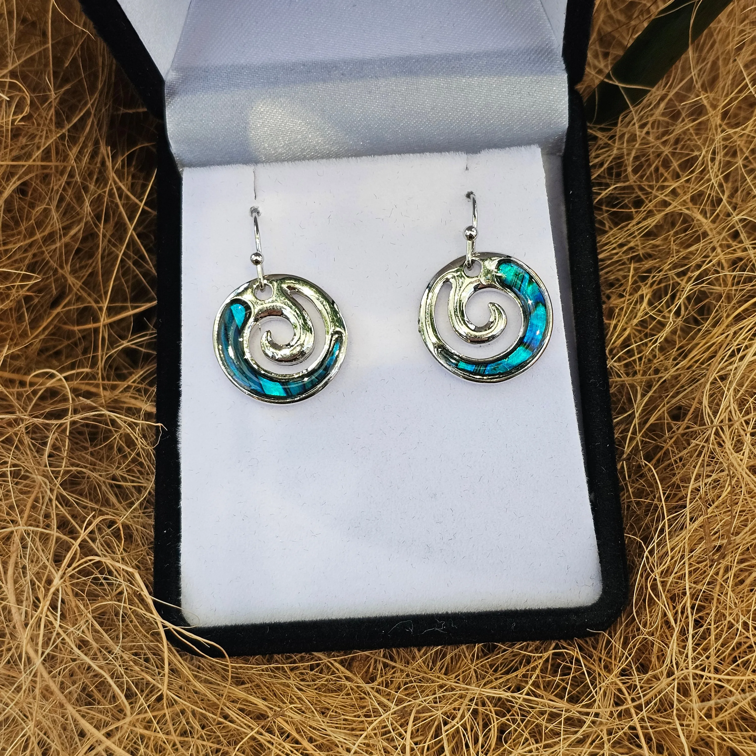 Paua Earrings - Closed Koru