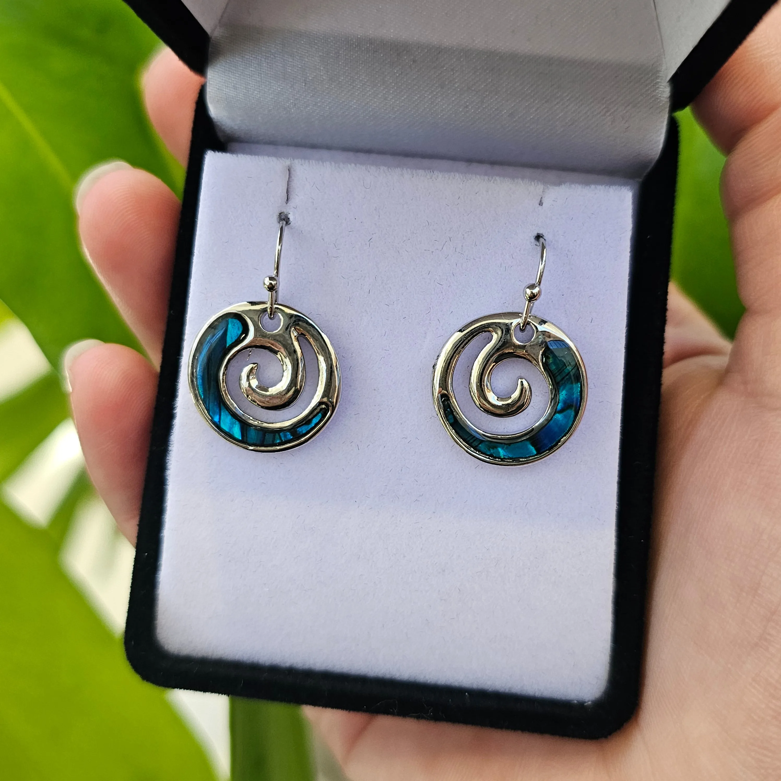 Paua Earrings - Closed Koru