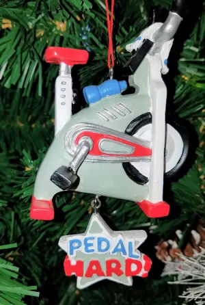 Pedal hard bike ornament resin 5"