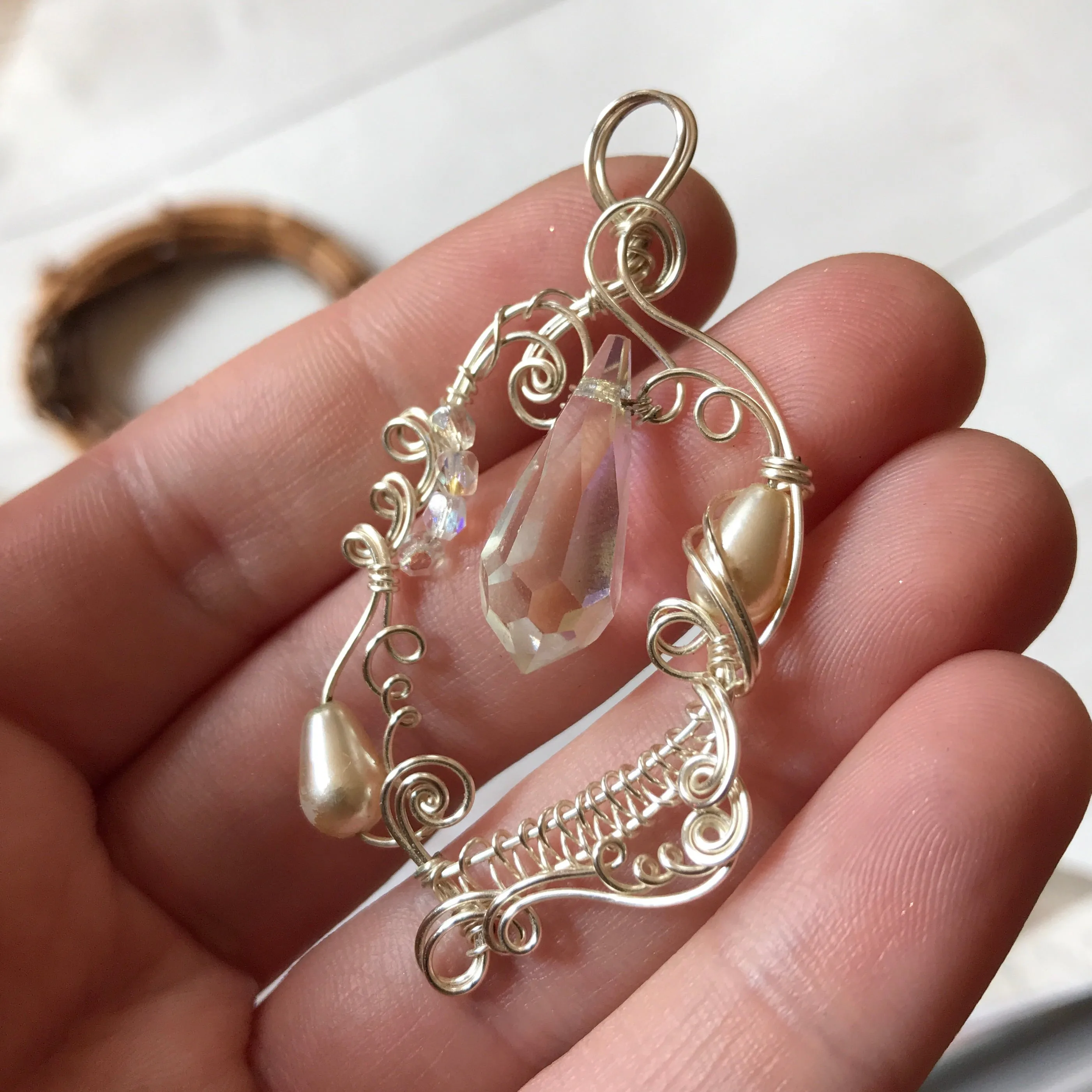 Personal Collection: woven pendant with crystal